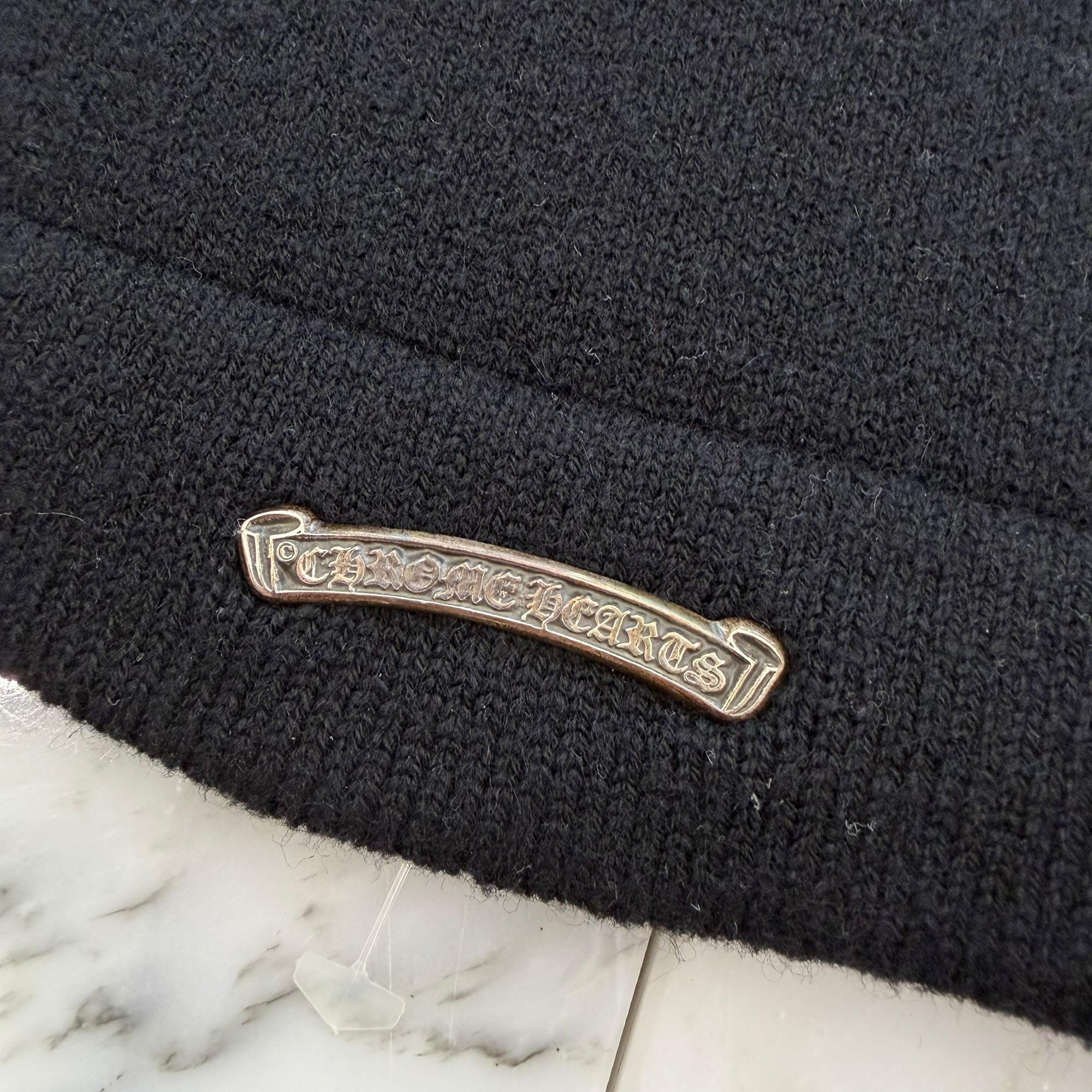 CHROME HEARTS Y NOT King Taco 3 Cemetery Cross Leather Patch Cashmere Knit Sweater Size XXL クロムハーツ ワイノット キングタコ 3セメタリークロス レザーパッチ カシミヤ ニットセーター サイズXXL