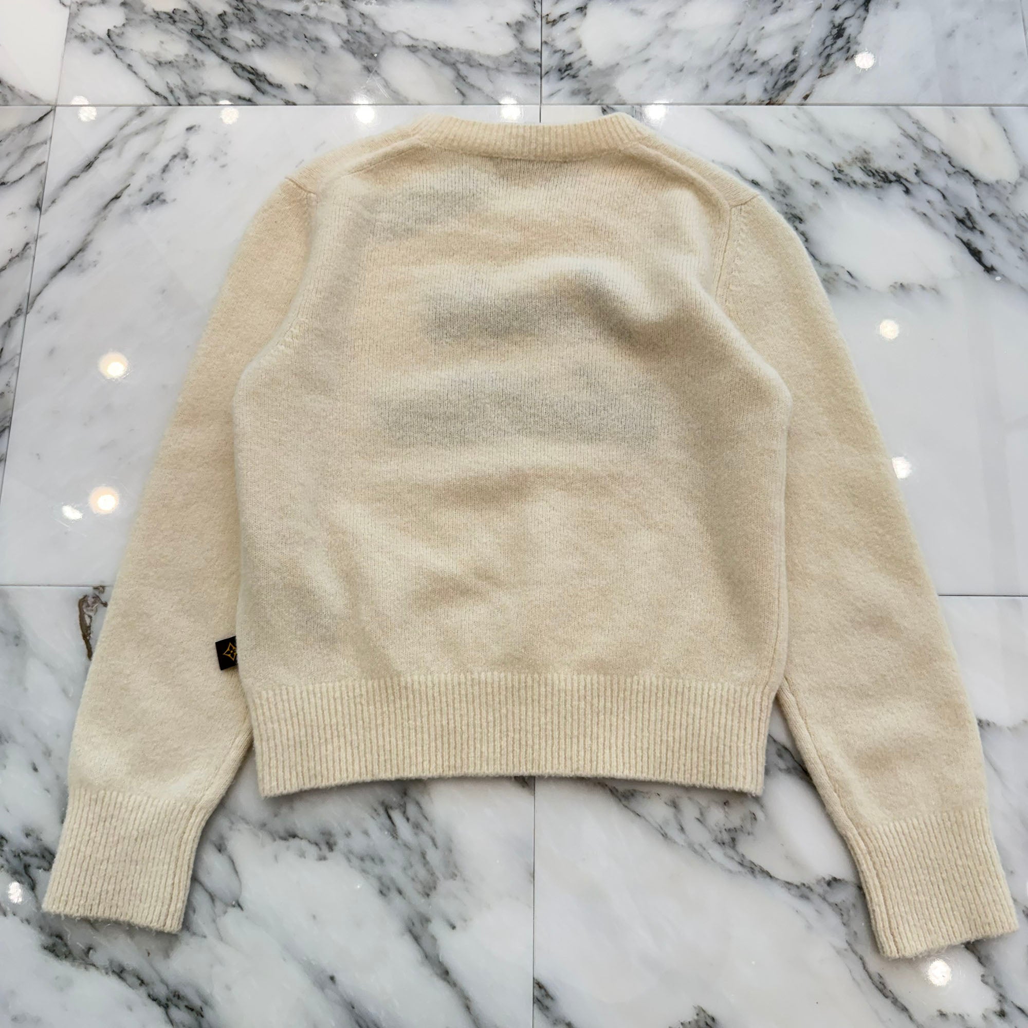 LOUIS VUITTON 2025SS Logo Embroidery Brushed Signature Pullover Knit Sweater FSKL04 Size S ルイヴィトン ロゴ刺繡 ブラッシュドシグネチャープルオーバーニットセーター サイズS