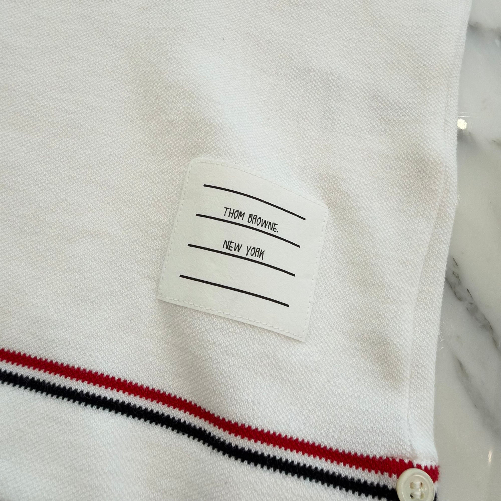 THOM BROWNE 2025SS Tricolor Cotton Short Sleeve Tee FJS193A-J0185-100 Size 40 トムブラウン トリコロール コットン ショートスリーブTシャツ サイズ40