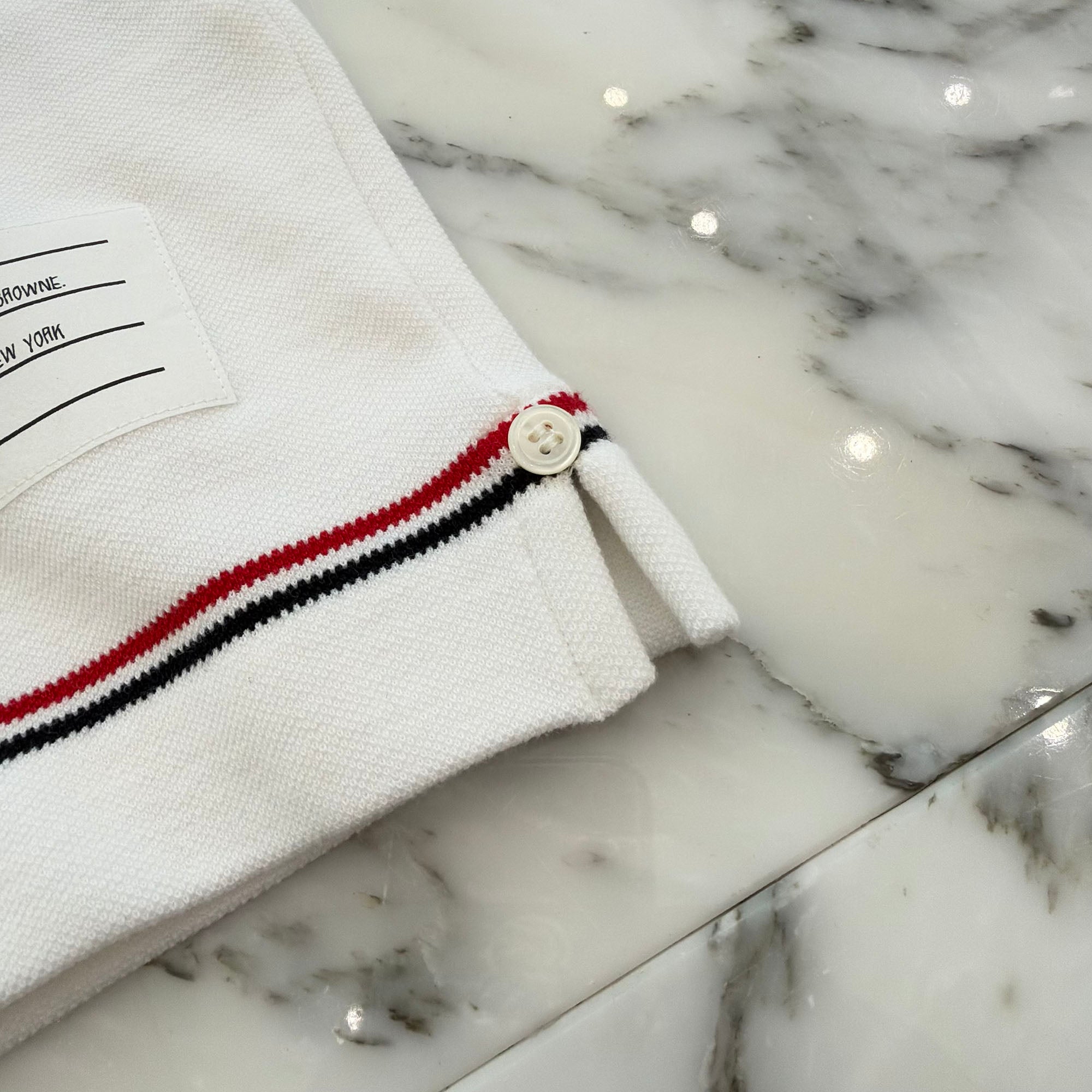 THOM BROWNE 2025SS Tricolor Cotton Short Sleeve Tee FJS193A-J0185-100 Size 40 トムブラウン トリコロール コットン ショートスリーブTシャツ サイズ40
