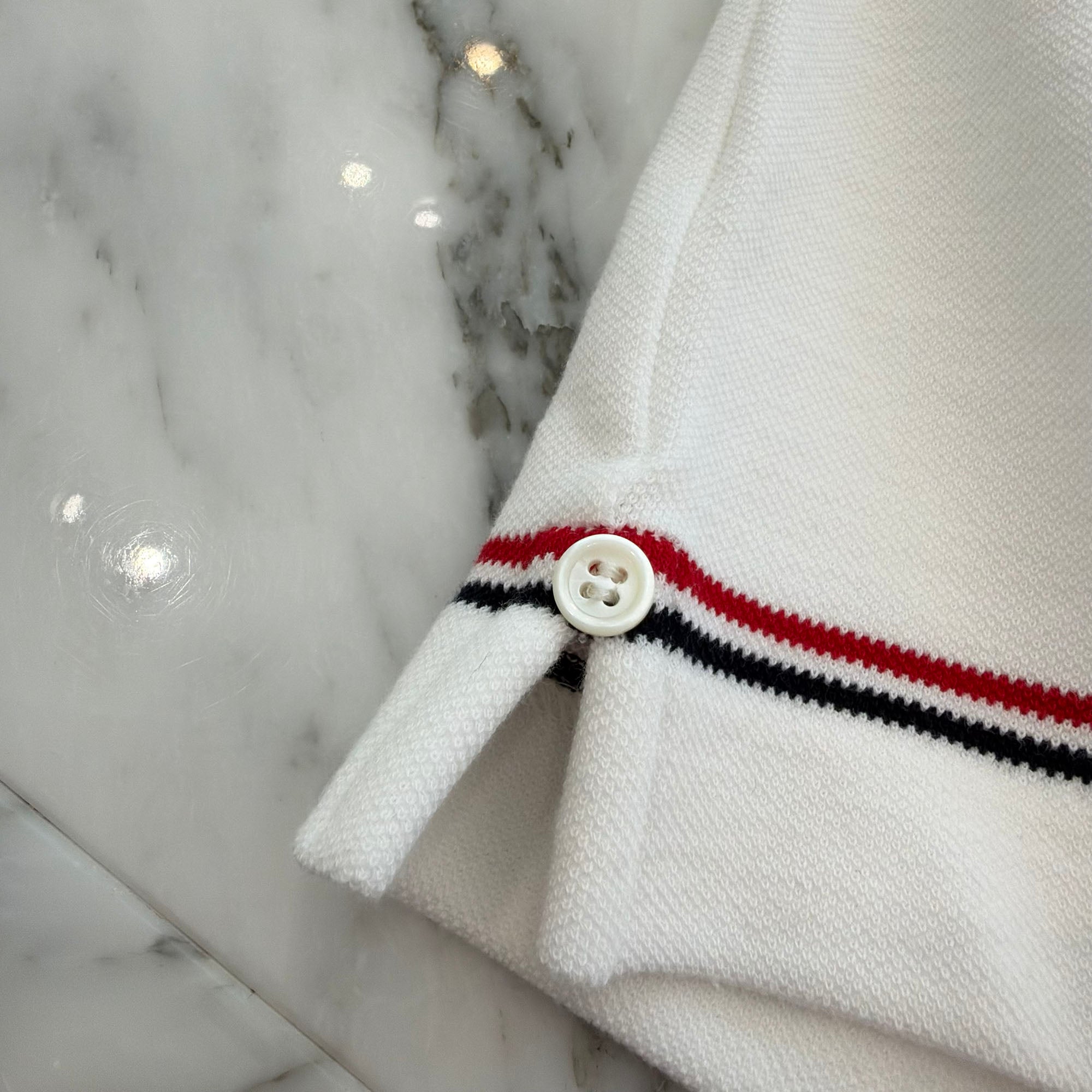 THOM BROWNE 2025SS Tricolor Cotton Short Sleeve Tee FJS193A-J0185-100 Size 40 トムブラウン トリコロール コットン ショートスリーブTシャツ サイズ40