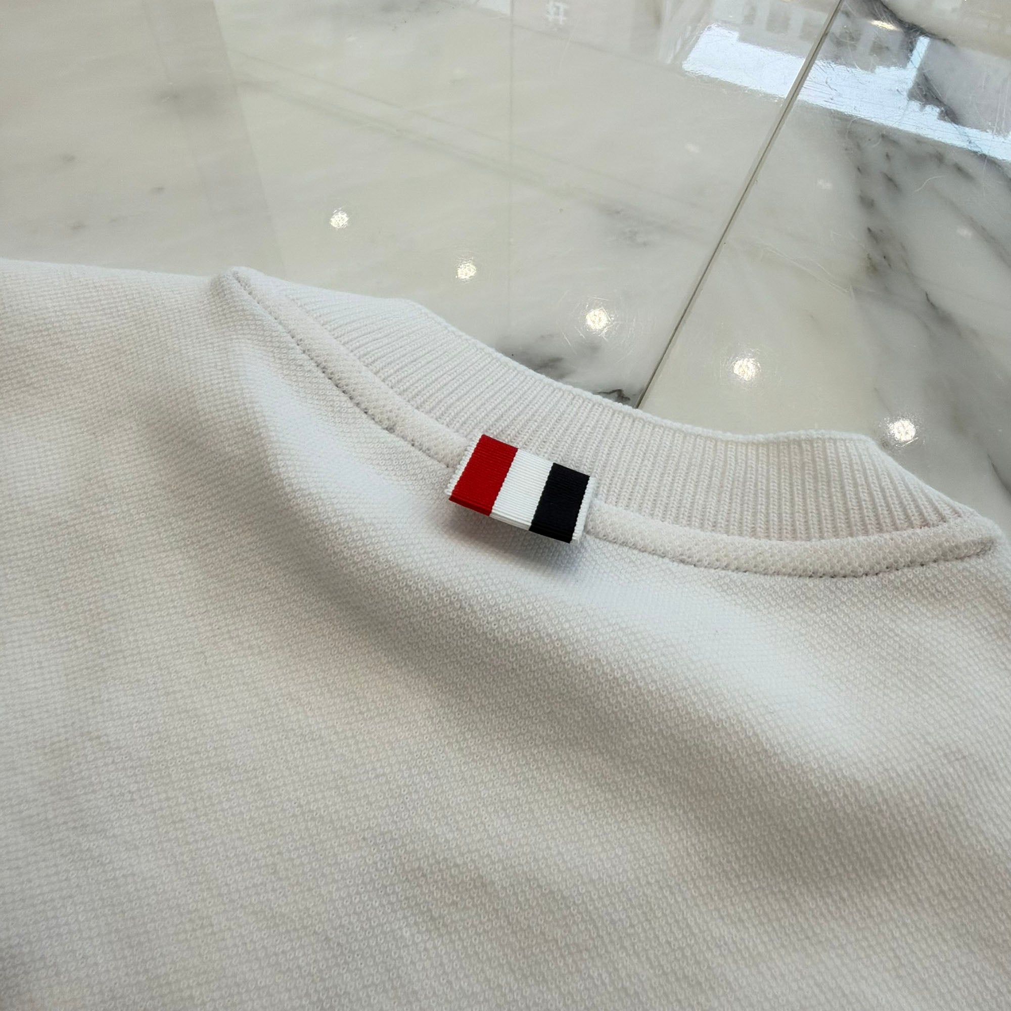 THOM BROWNE 2025SS Tricolor Cotton Short Sleeve Tee FJS193A-J0185-100 Size 40 トムブラウン トリコロール コットン ショートスリーブTシャツ サイズ40