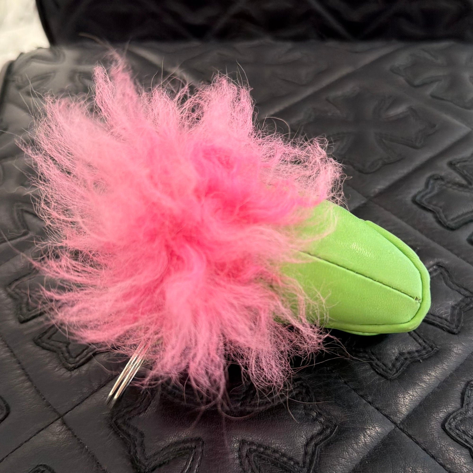 CHROME HEARTS Dinosaur Leather Cross Ball Key Ring クロムハーツ ダイナソー レザー クロスボール キーリング