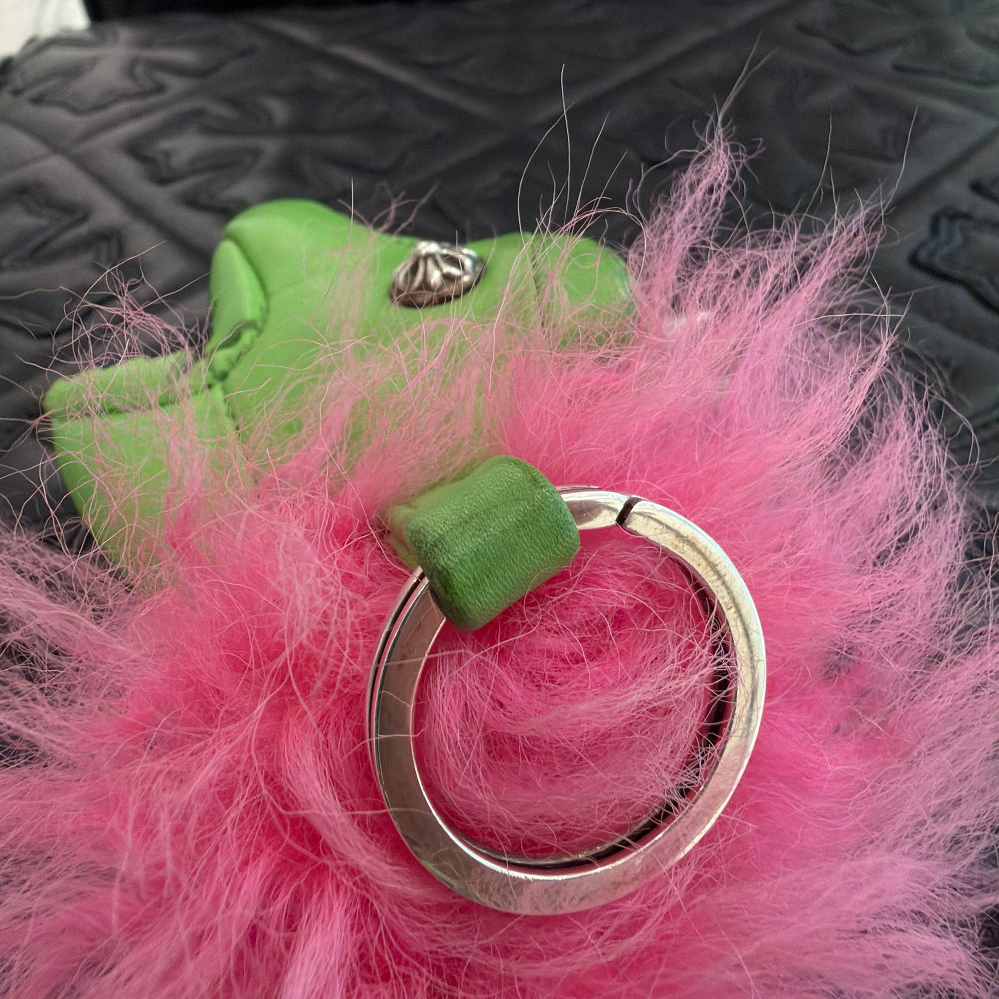 CHROME HEARTS Dinosaur Leather Cross Ball Key Ring クロムハーツ ダイナソー レザー クロスボール キーリング