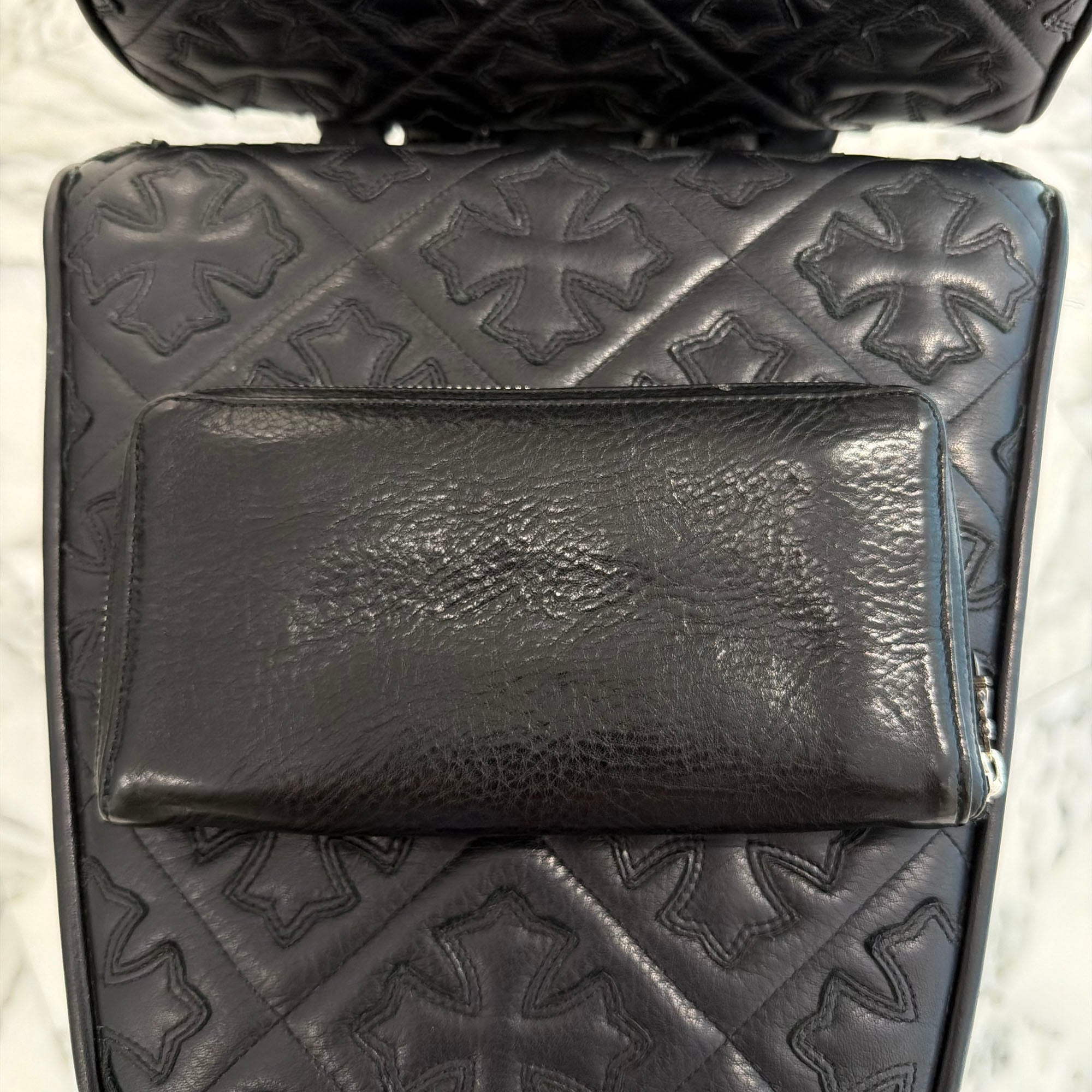 CHROME HEARTS REC F ZIP Plane Leather Wallet クロムハーツ レック F ジップ プレーン レザー ウォレット