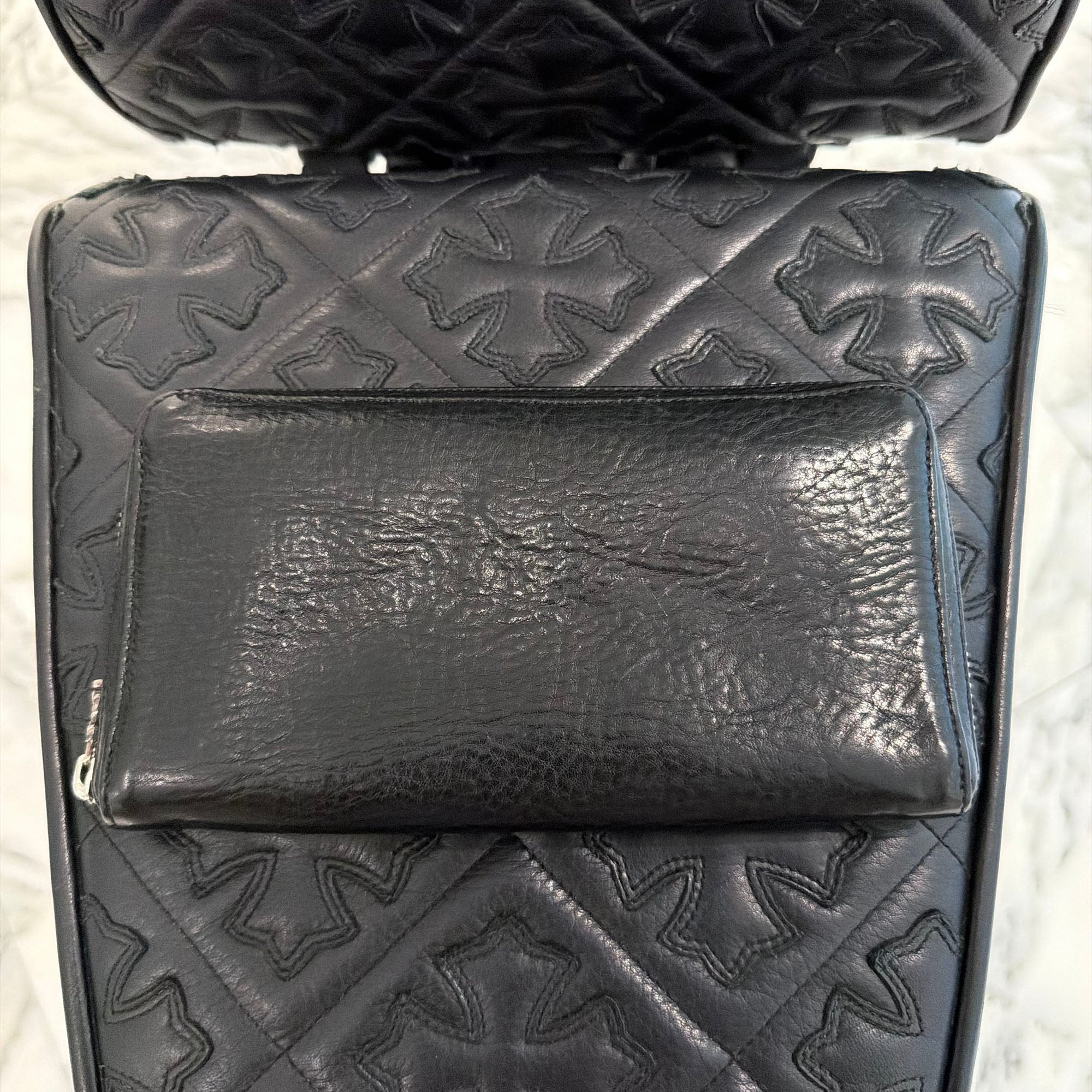 CHROME HEARTS REC F ZIP Plane Leather Wallet クロムハーツ レック F ジップ プレーン レザー ウォレット