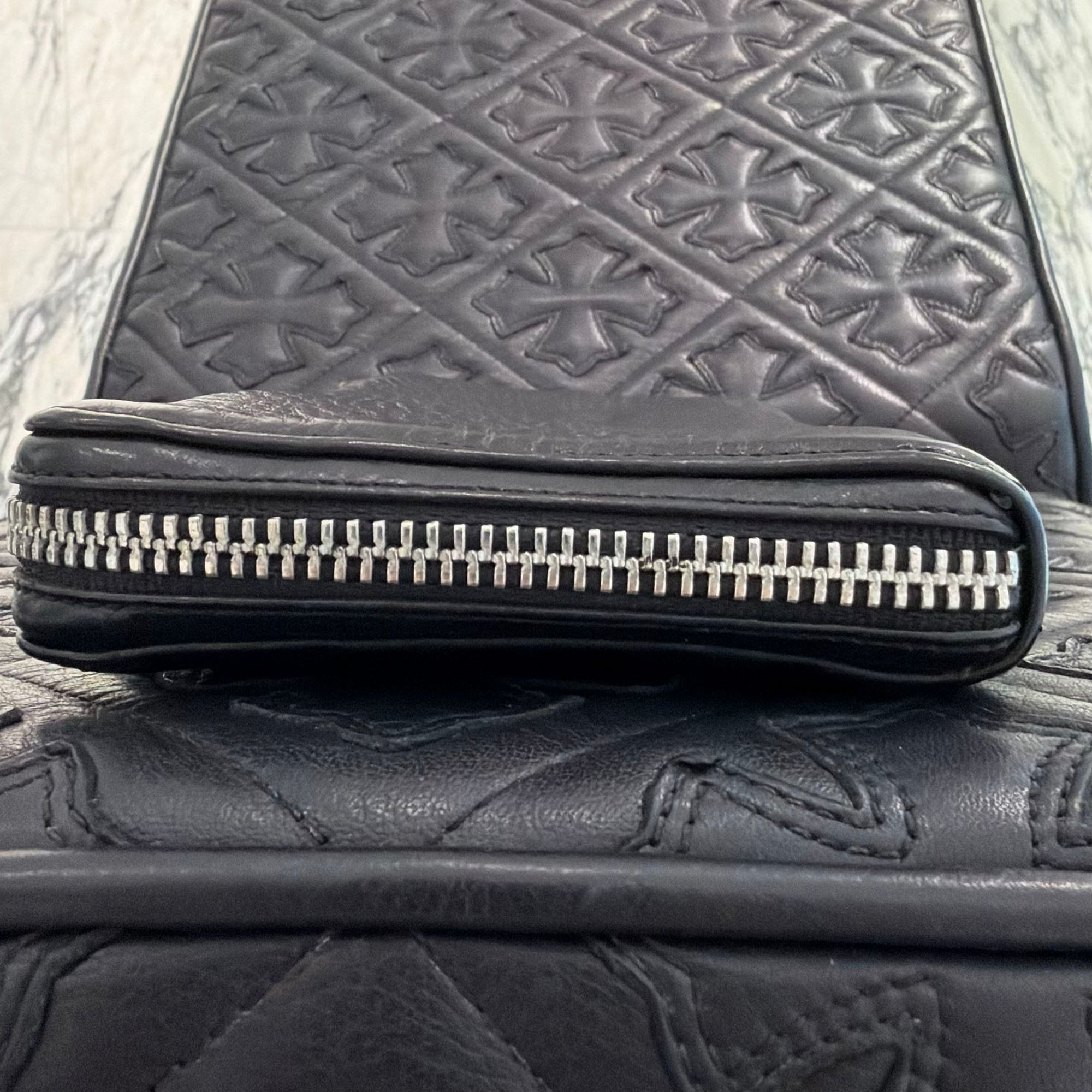 CHROME HEARTS REC F ZIP Plane Leather Wallet クロムハーツ レック F ジップ プレーン レザー ウォレット
