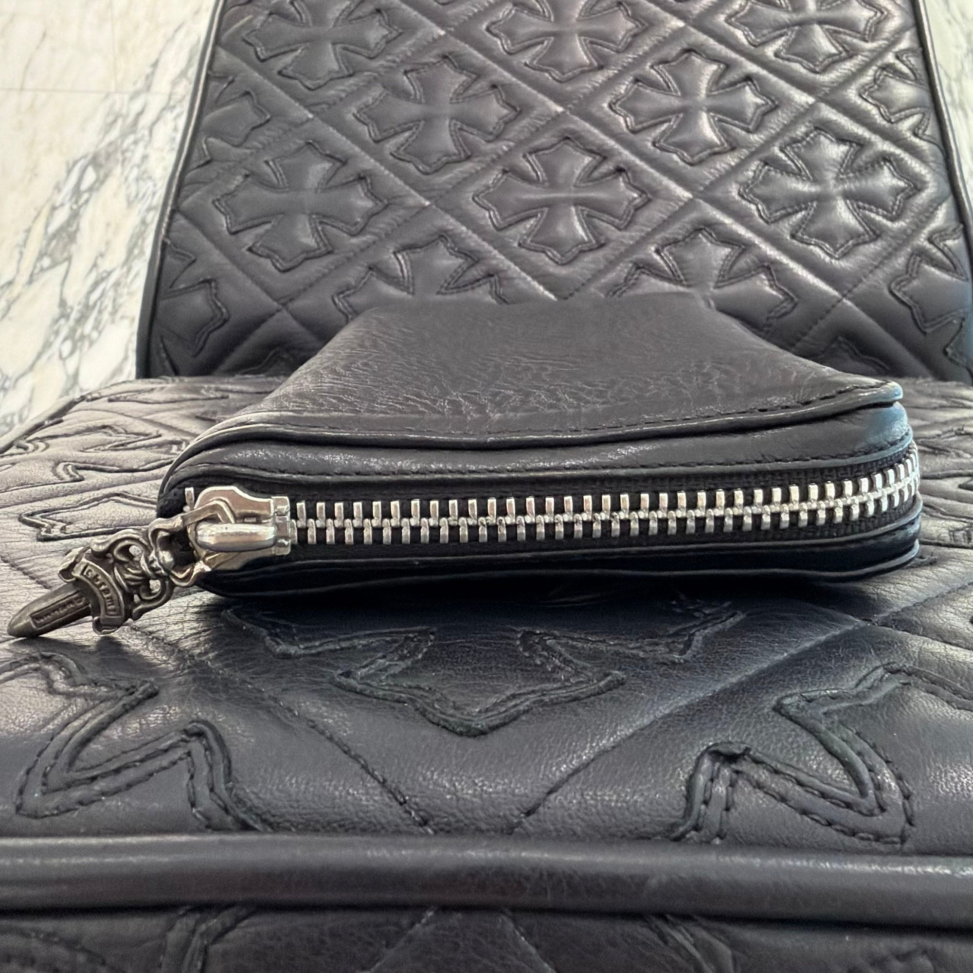 CHROME HEARTS REC F ZIP Plane Leather Wallet クロムハーツ レック F ジップ プレーン レザー ウォレット