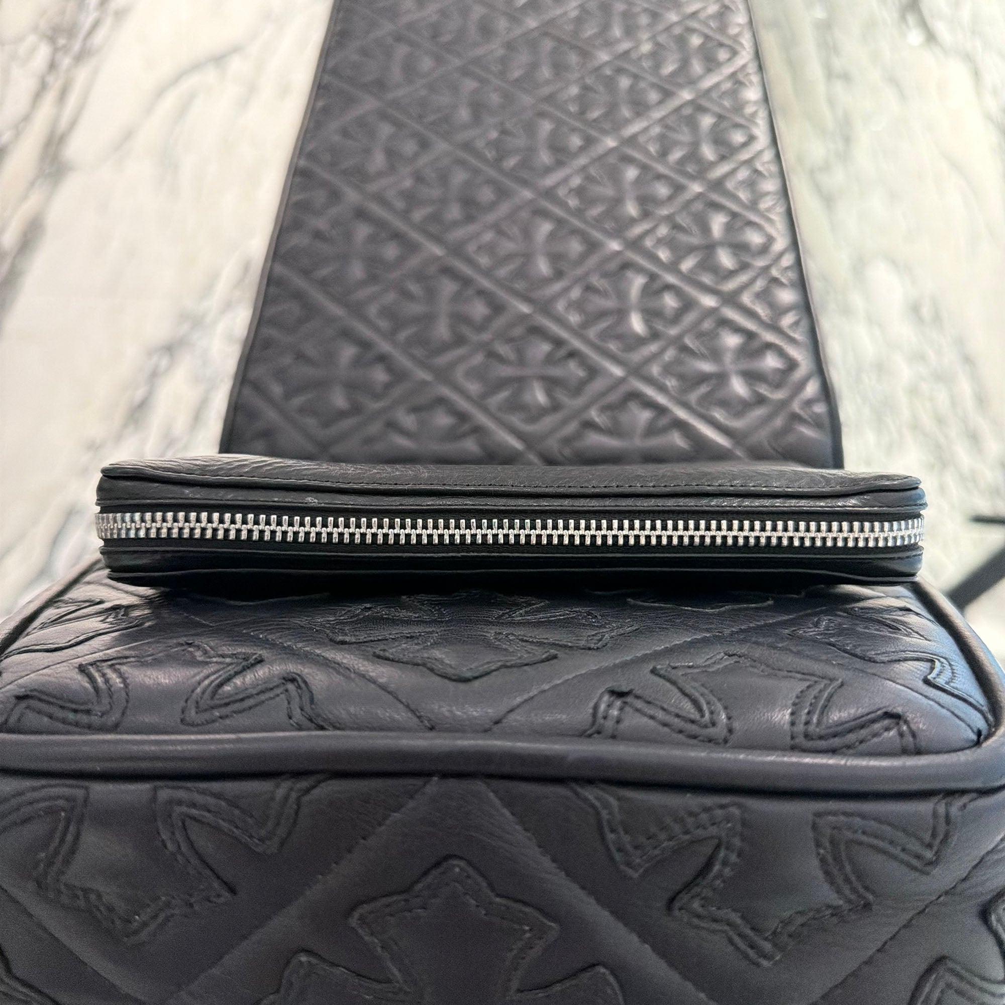 CHROME HEARTS REC F ZIP Plane Leather Wallet クロムハーツ レック F ジップ プレーン レザー ウォレット