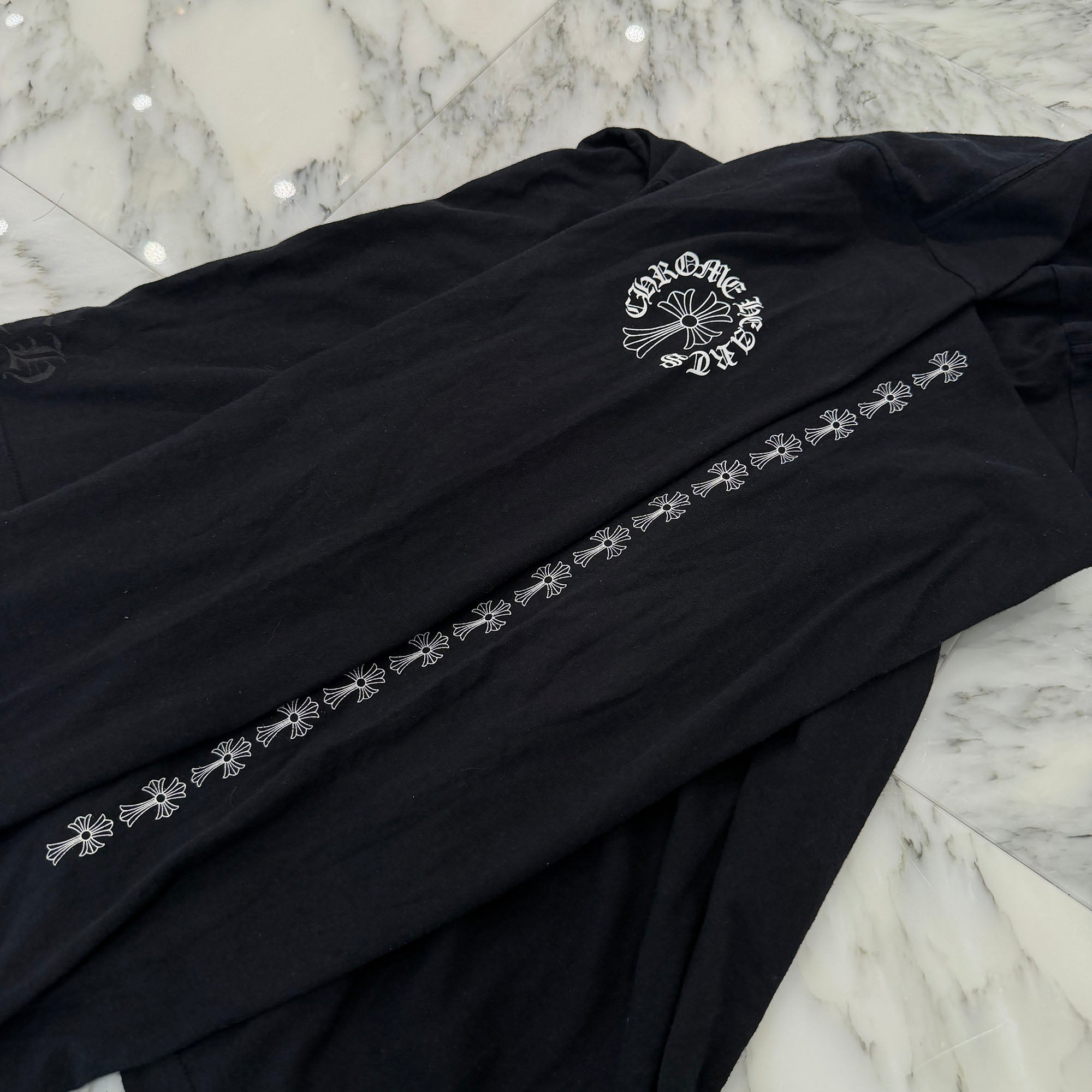 CHROME HEARTS Script Cross Neck Logo Long Sleeve Tee Size XL クロムハーツ スクリプトクロス ネックロゴ ロングスリーブ Tシャツ サイズXL