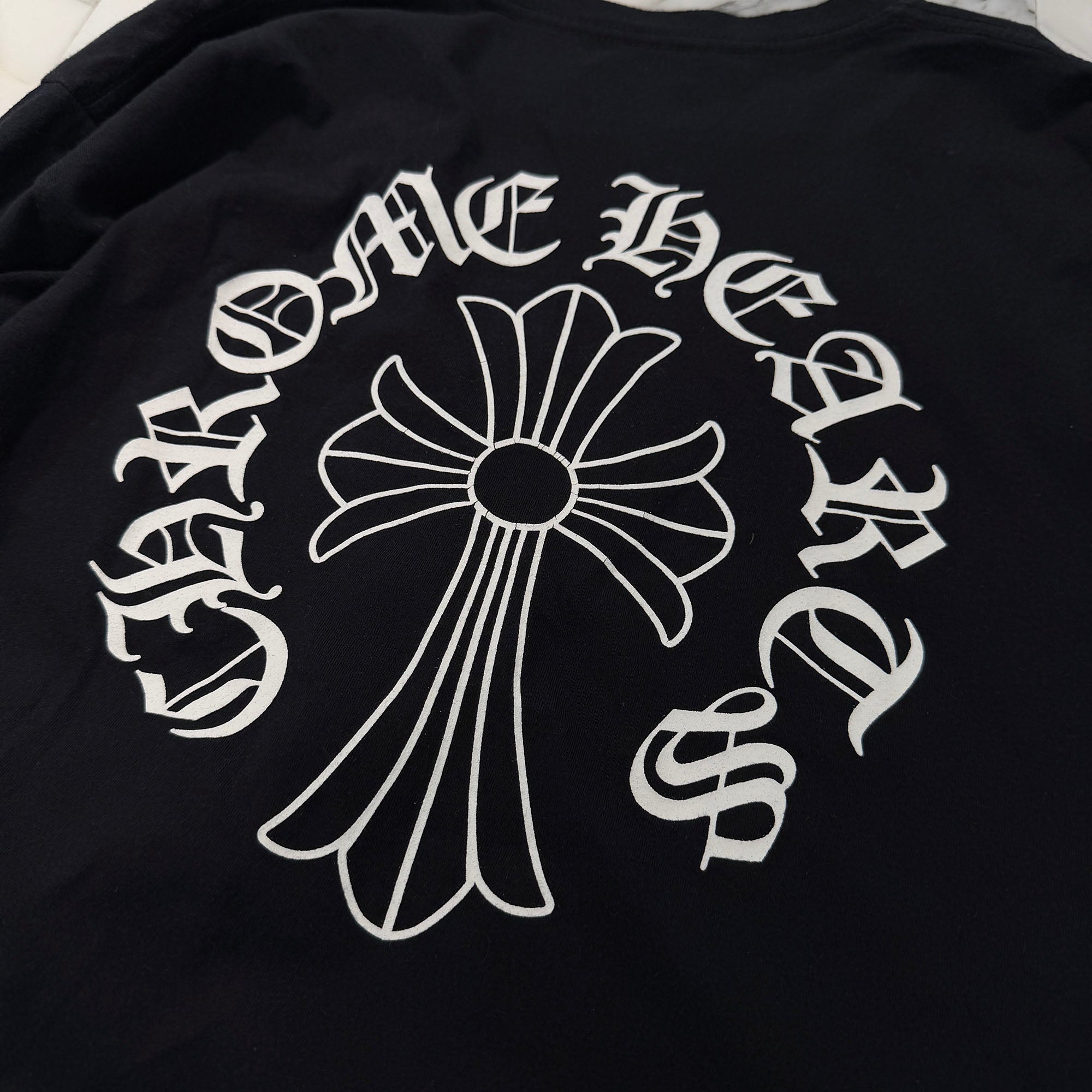 CHROME HEARTS Script Cross Neck Logo Long Sleeve Tee Size XL クロムハーツ スクリプトクロス ネックロゴ ロングスリーブ Tシャツ サイズXL