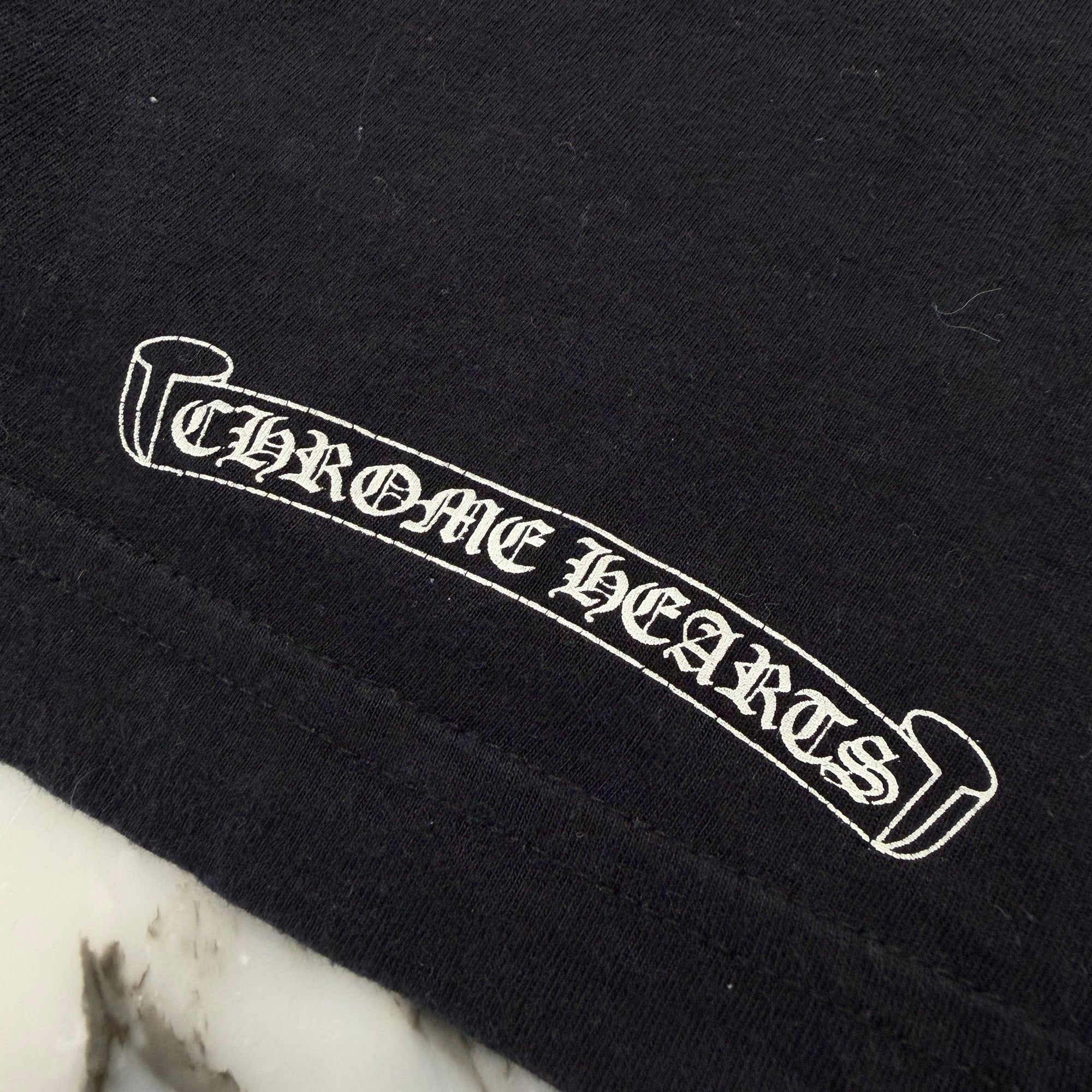 CHROME HEARTS Script Cross Neck Logo Long Sleeve Tee Size XL クロムハーツ スクリプトクロス ネックロゴ ロングスリーブ Tシャツ サイズXL
