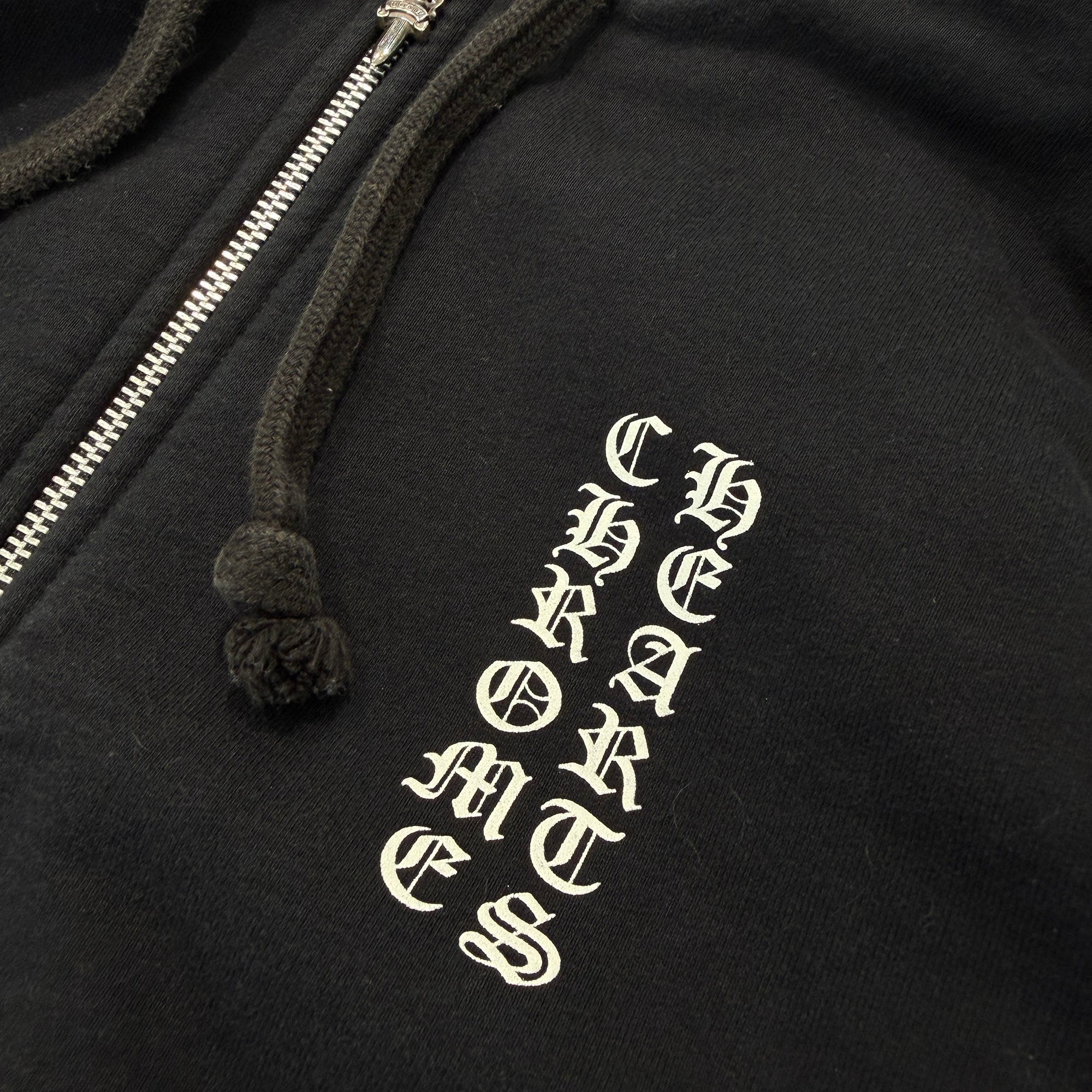 CHROME HEARTS Vertical Logo Thermal Zip Up Hoodie Size L クロムハーツ ヴァーティカル ロゴ サーマル ジップアップフーディー サイズL