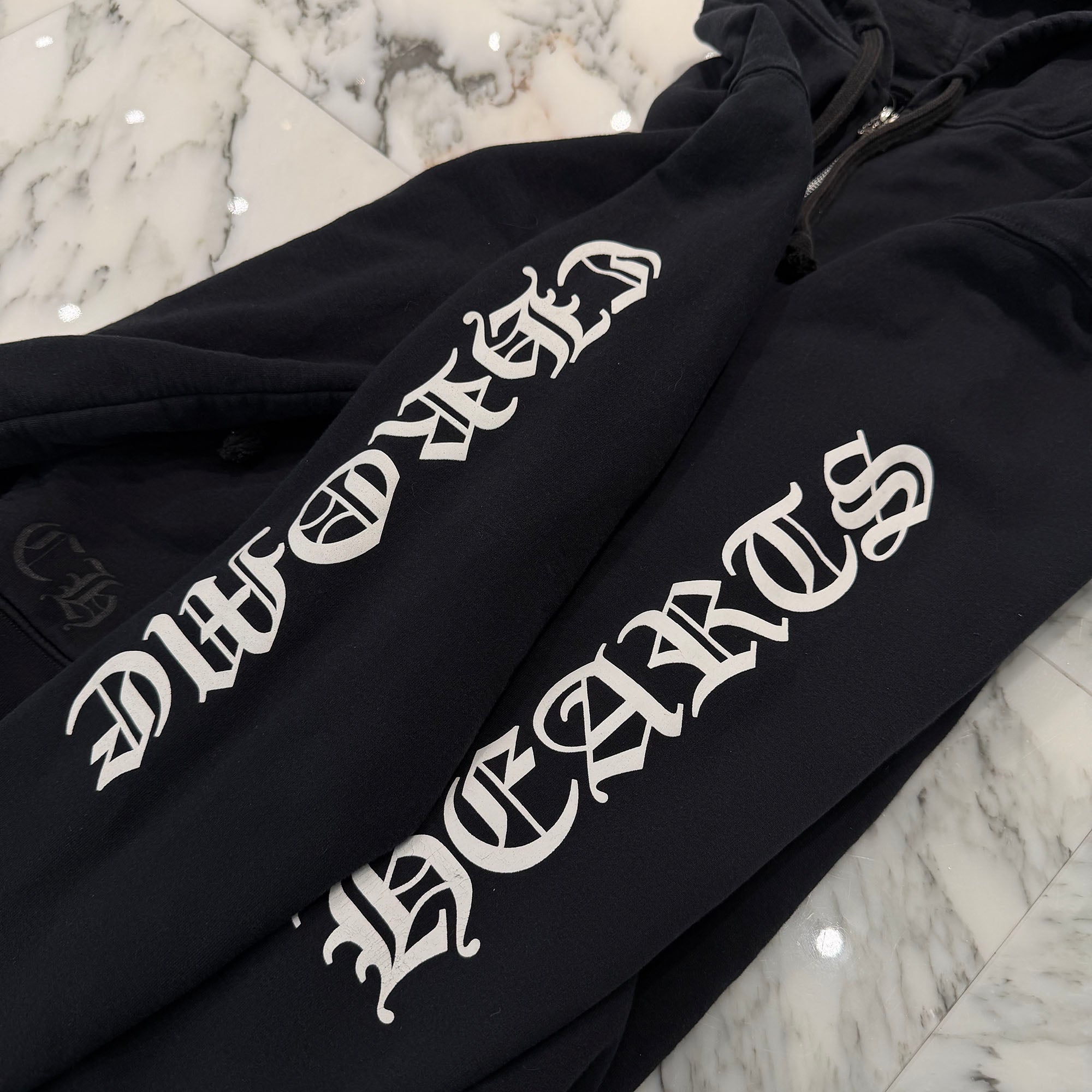 CHROME HEARTS Vertical Logo Thermal Zip Up Hoodie Size L クロムハーツ ヴァーティカル ロゴ サーマル ジップアップフーディー サイズL