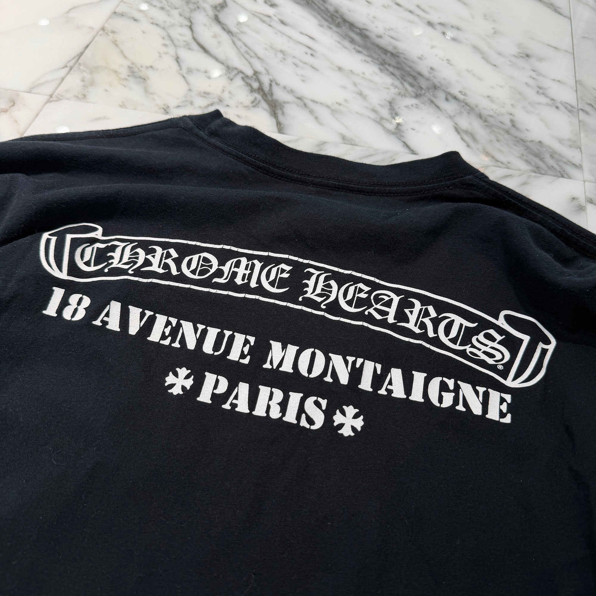 CHROME HEARTS Paris Limited Floral Cross 18 Avenue Long Sleeve Tee Size XL クロムハーツ パリ限定 フローラルクロス 18アヴェニュー ロングスリーブ Tシャツ サイズXL