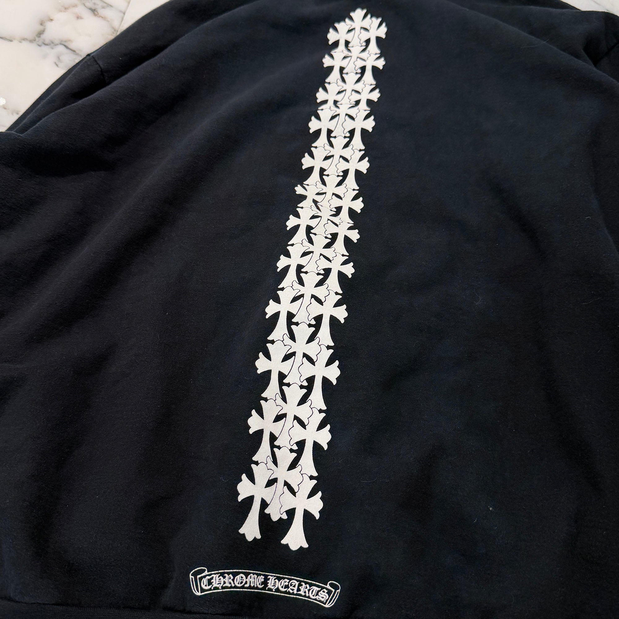 CHROME HEARTS Cross Tire Track Pullover Hoodie Size XL クロムハーツ クロス タイヤトラック プルオーバーフーディー サイズXL