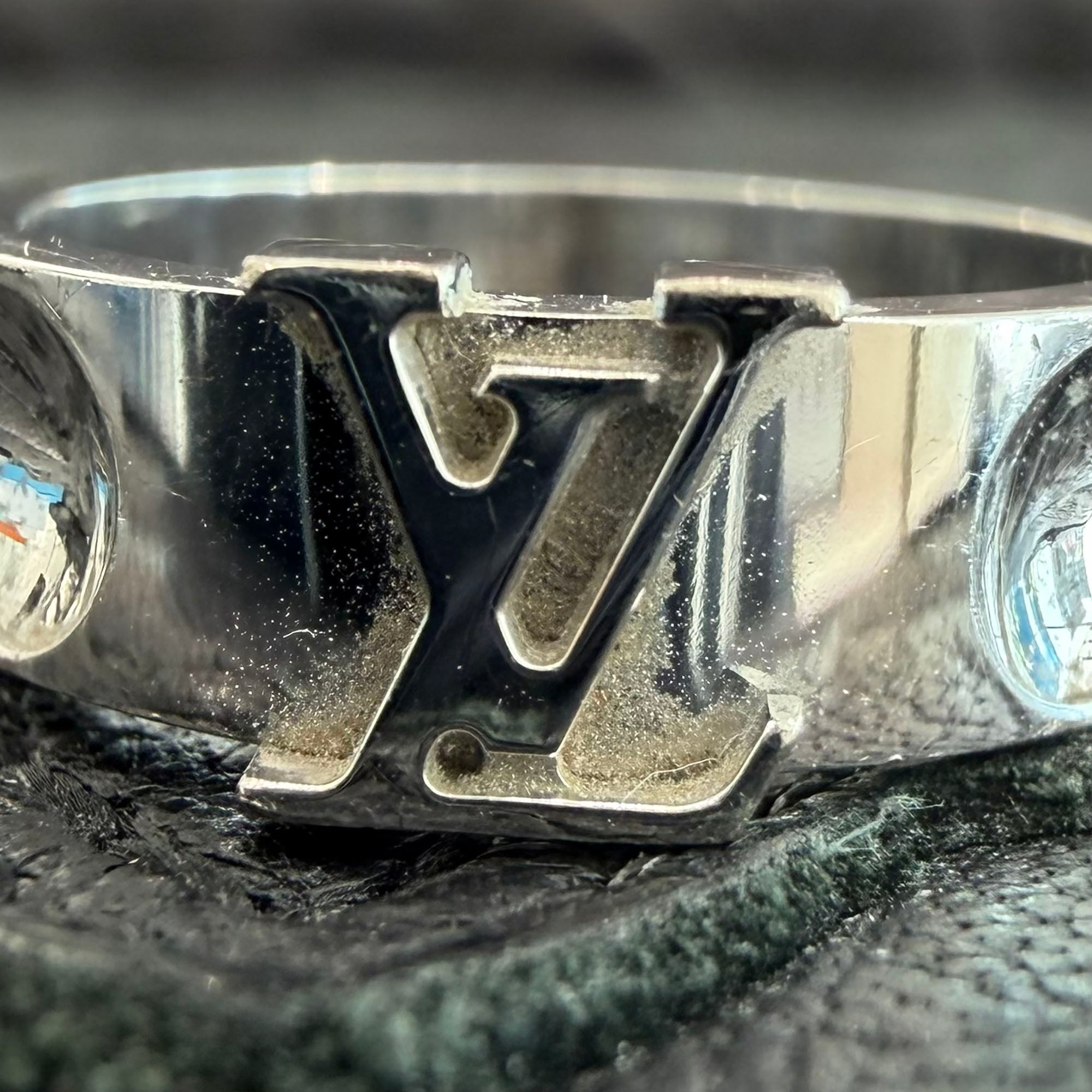 LOUIS VUITTON 2023AW Au750 WG Empreinte LV Ring Q9K97B Size 48 (約8号) ルイヴィトン Au750 ホワイトゴールド アンプラント LV リング サイズ48 (約8号)