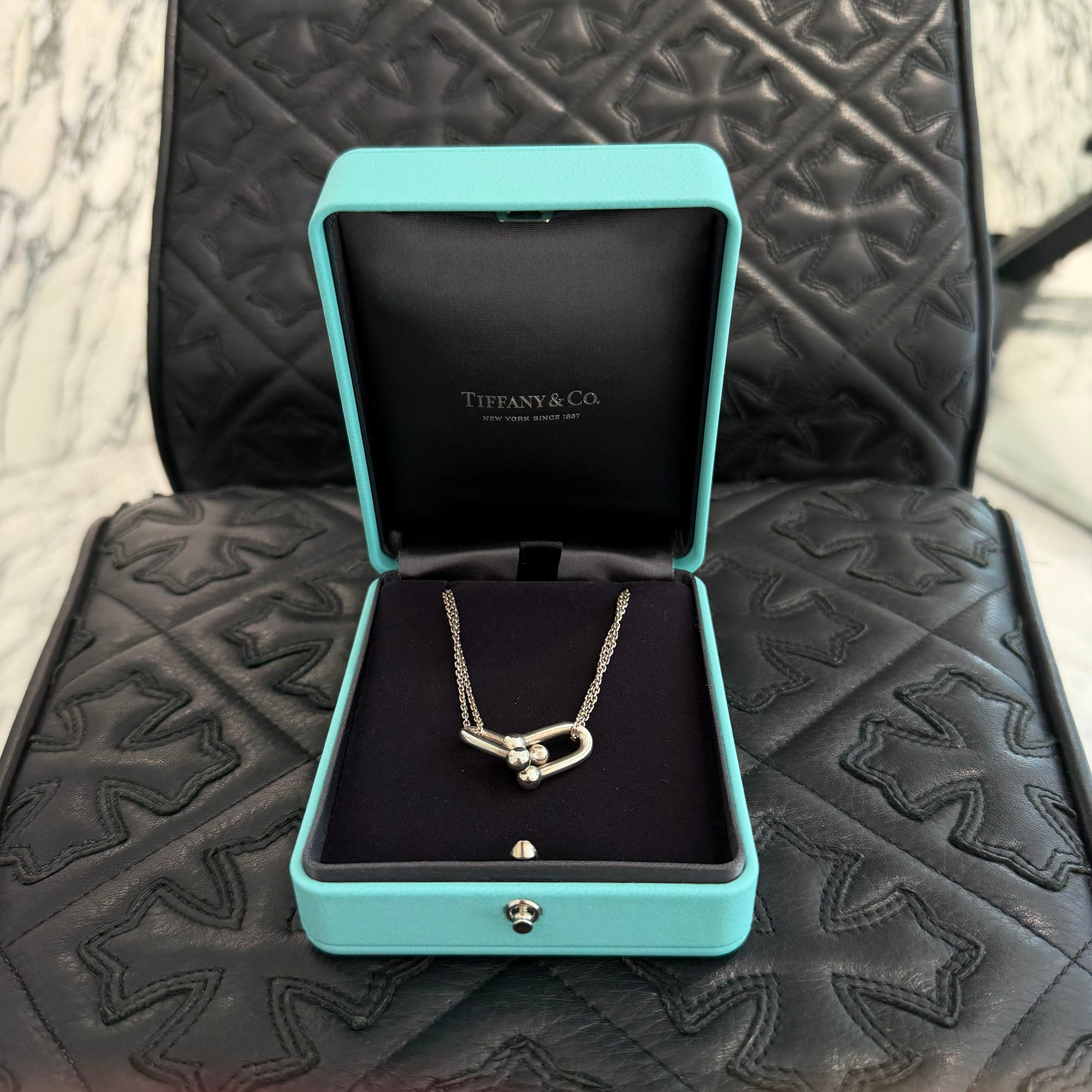 Tiffany Co. Hard Wear Large Double Link Pendant Necklace 63104337 Size 16 Inch ティファニー ハード ウェア ラージダブル リンク ペンダント ネックレス サイズ16インチ