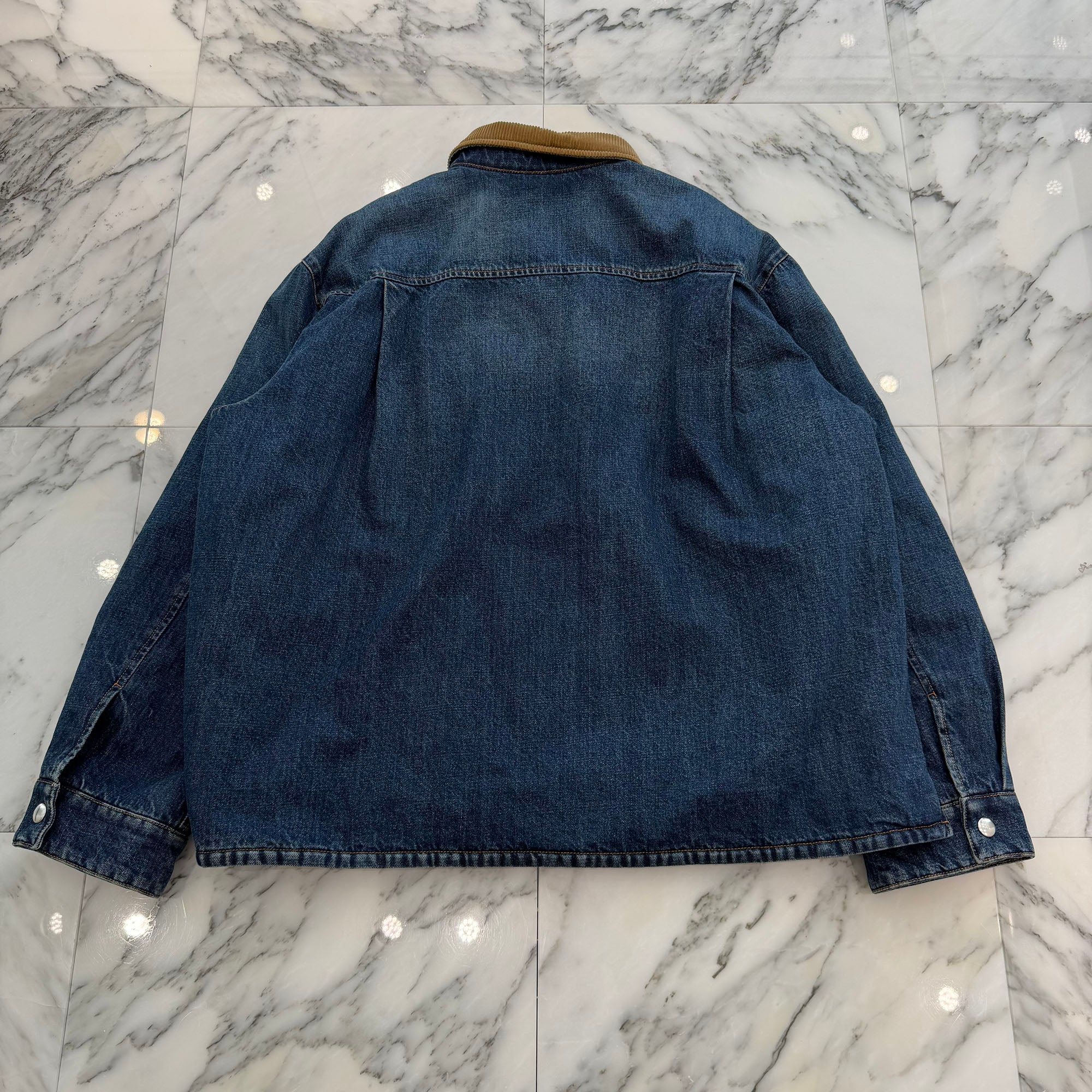 MIU MIU 2024AW Corduroy Trimmed Denim Down Jacket GWB234 S000 1575 Size 44 ミュウミュウ コーデュロイ トリム デニム ダウンジャケット サイズ44