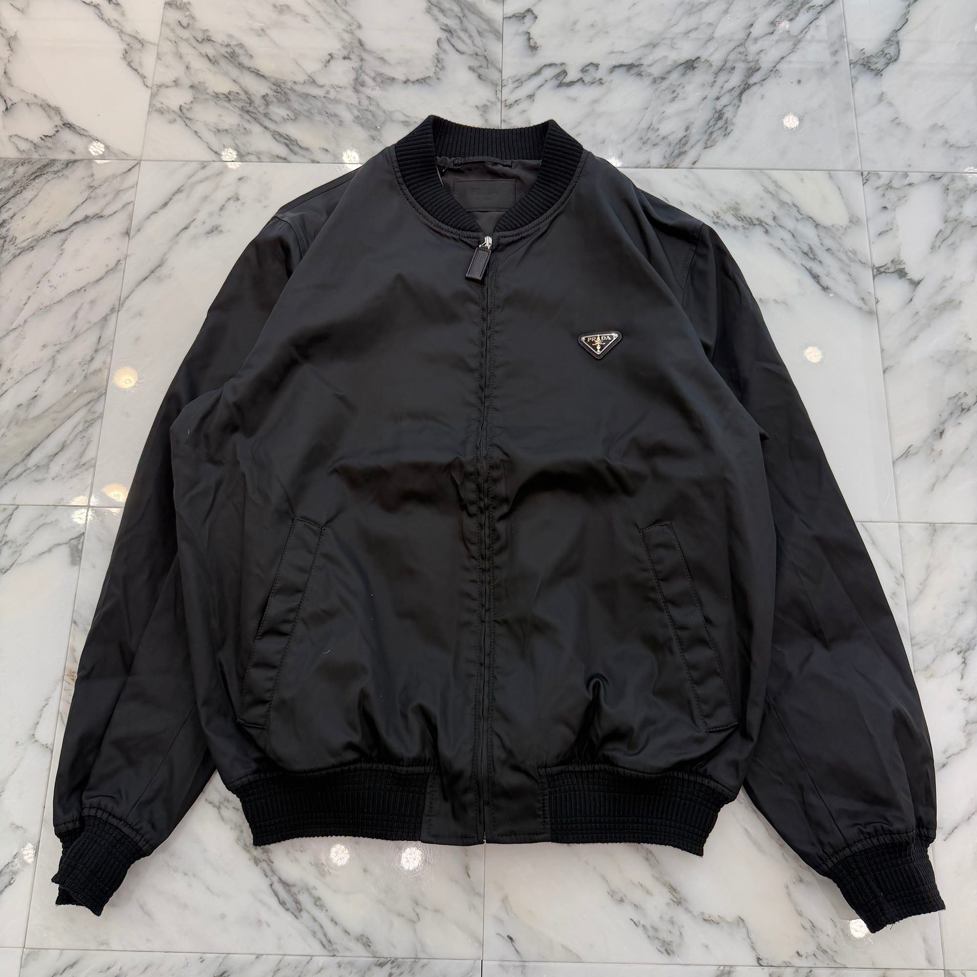 PRADA 2023AW Triangle Logo Plate Nylon Bomber Jacket SGH038 RWMO 1WQ8 Size 56 プラダ トライアングルロゴ プレート ナイロン ボンバージャケット サイズ56