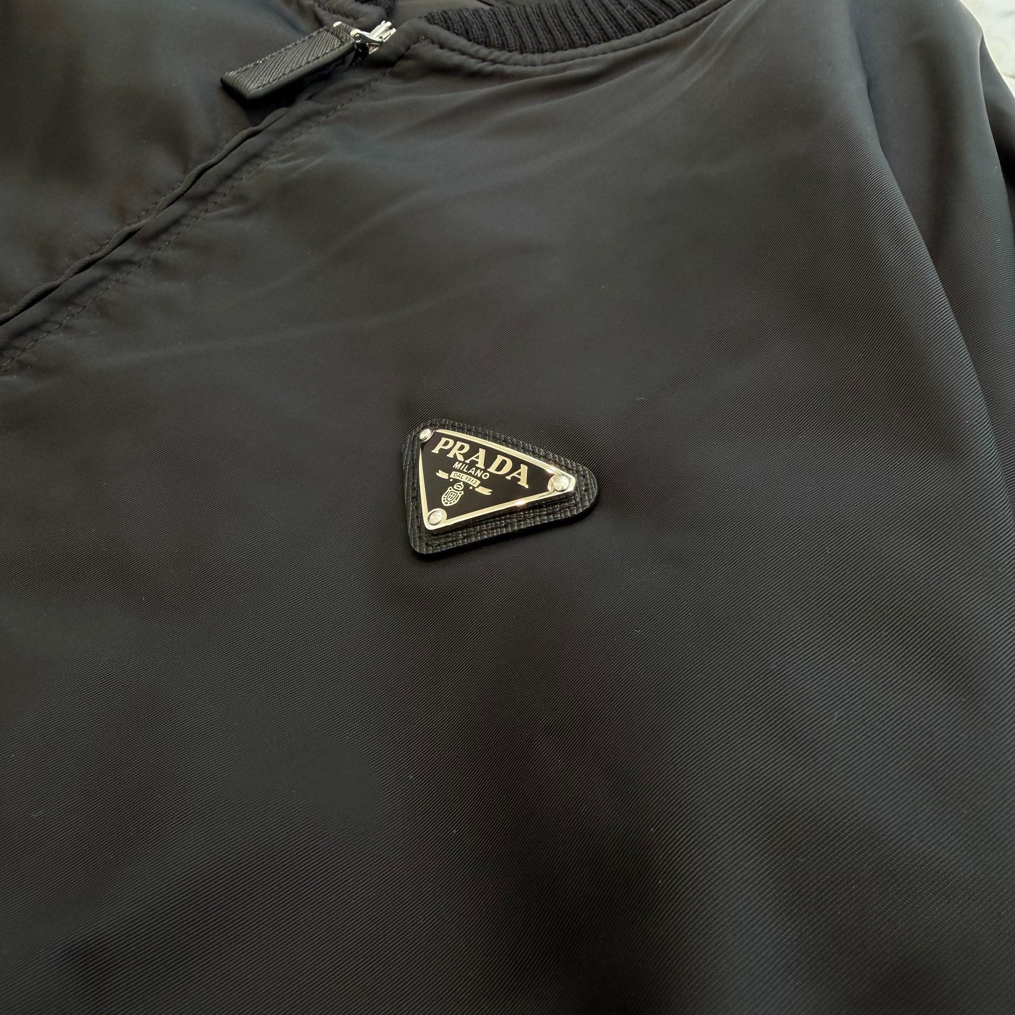 PRADA 2023AW Triangle Logo Plate Nylon Bomber Jacket SGH038 RWMO 1WQ8 Size 56 プラダ トライアングルロゴ プレート ナイロン ボンバージャケット サイズ56