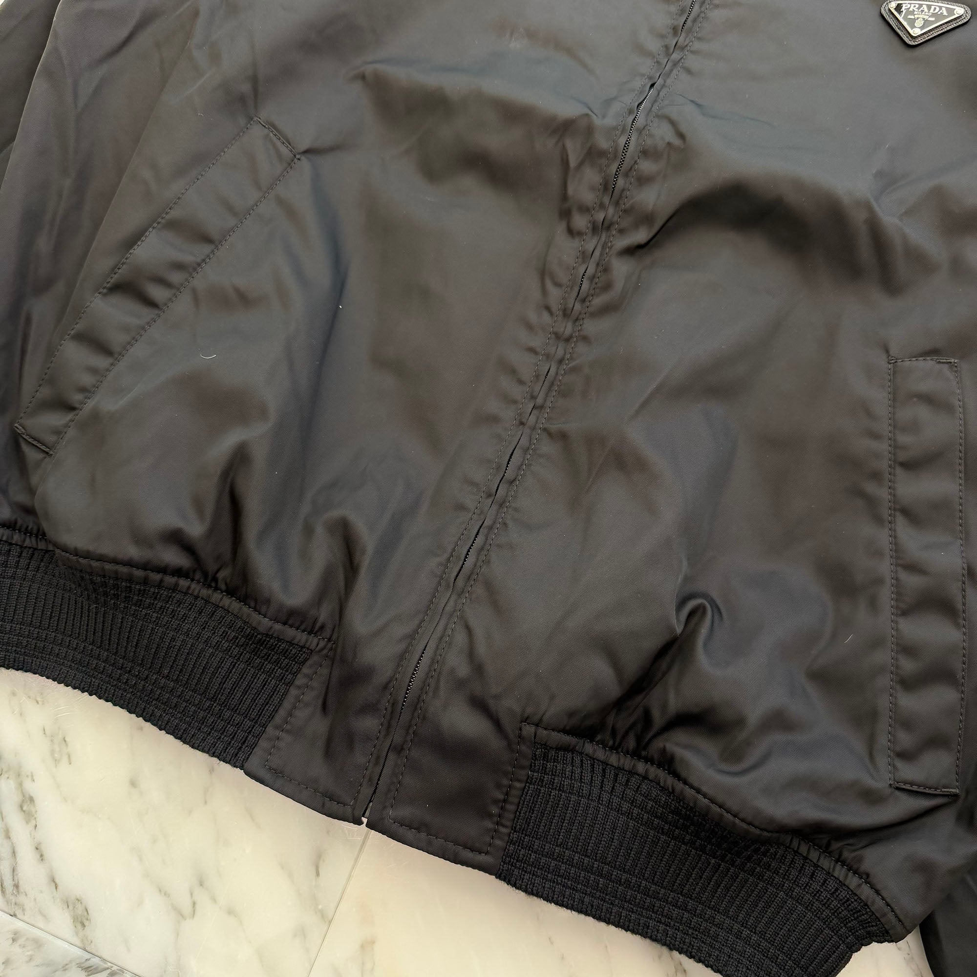 PRADA 2023AW Triangle Logo Plate Nylon Bomber Jacket SGH038 RWMO 1WQ8 Size 56 プラダ トライアングルロゴ プレート ナイロン ボンバージャケット サイズ56
