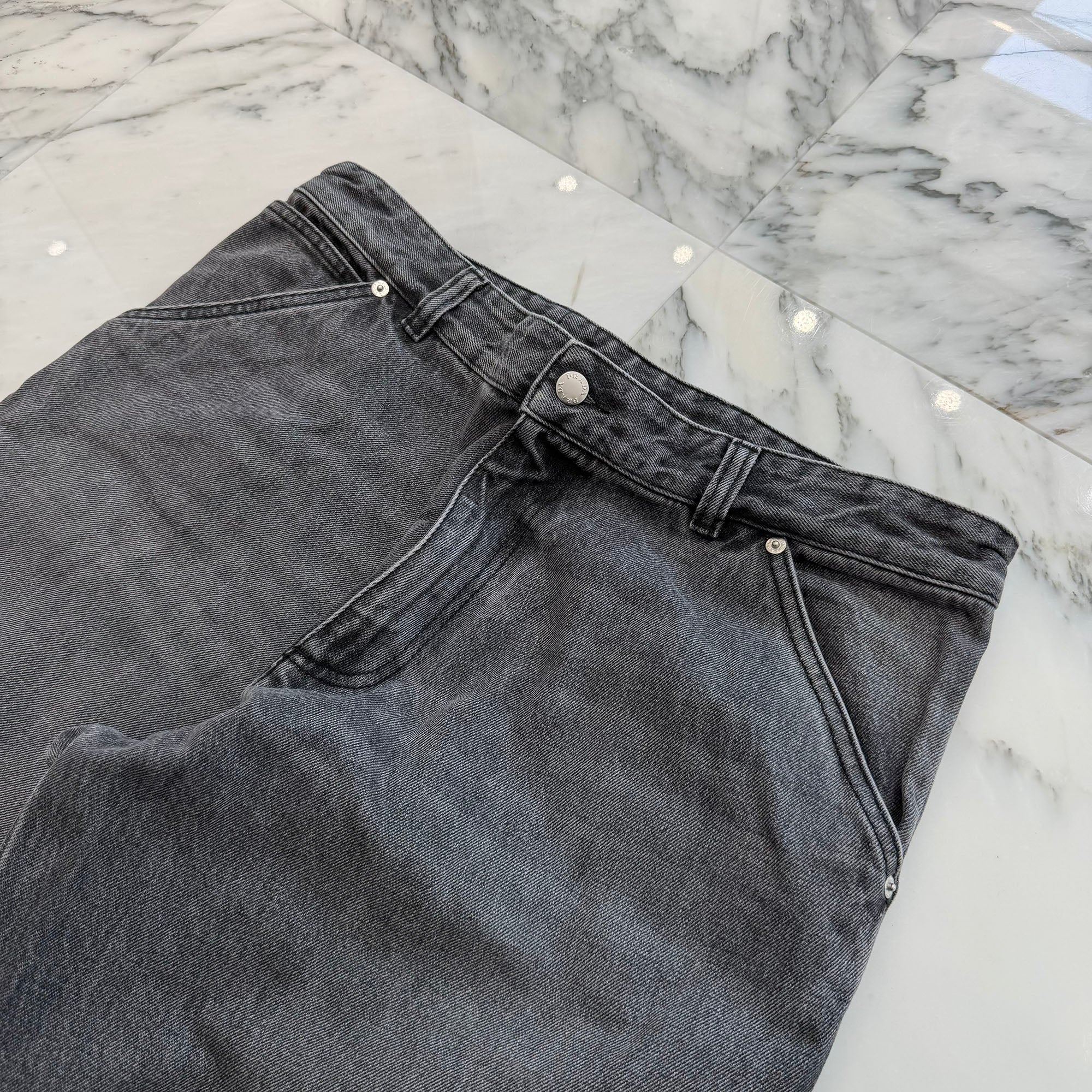 PRADA 2023AW Triangle Logo Plate Denim Cargo Pants GEP362 S232 13B4 Size 50 プラダ トライアングルロゴプレート デニムカーゴパンツ サイズ50