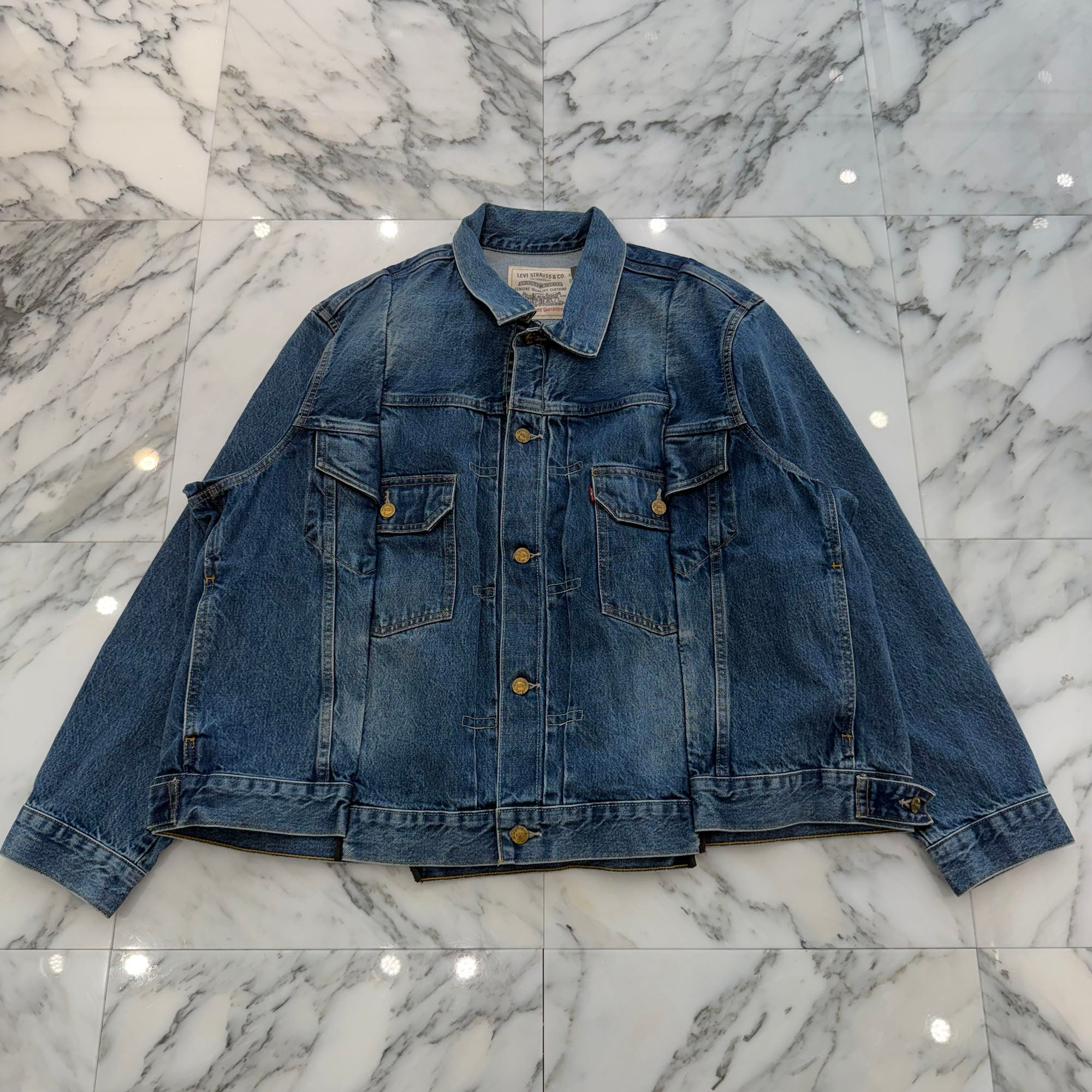 sacai × Levi's 2025SS Double Name Docking Denim Jacket 25-03708M Size XL サカイ×リーバイス ダブルネーム ドッキング デニムジャケット サイズXL