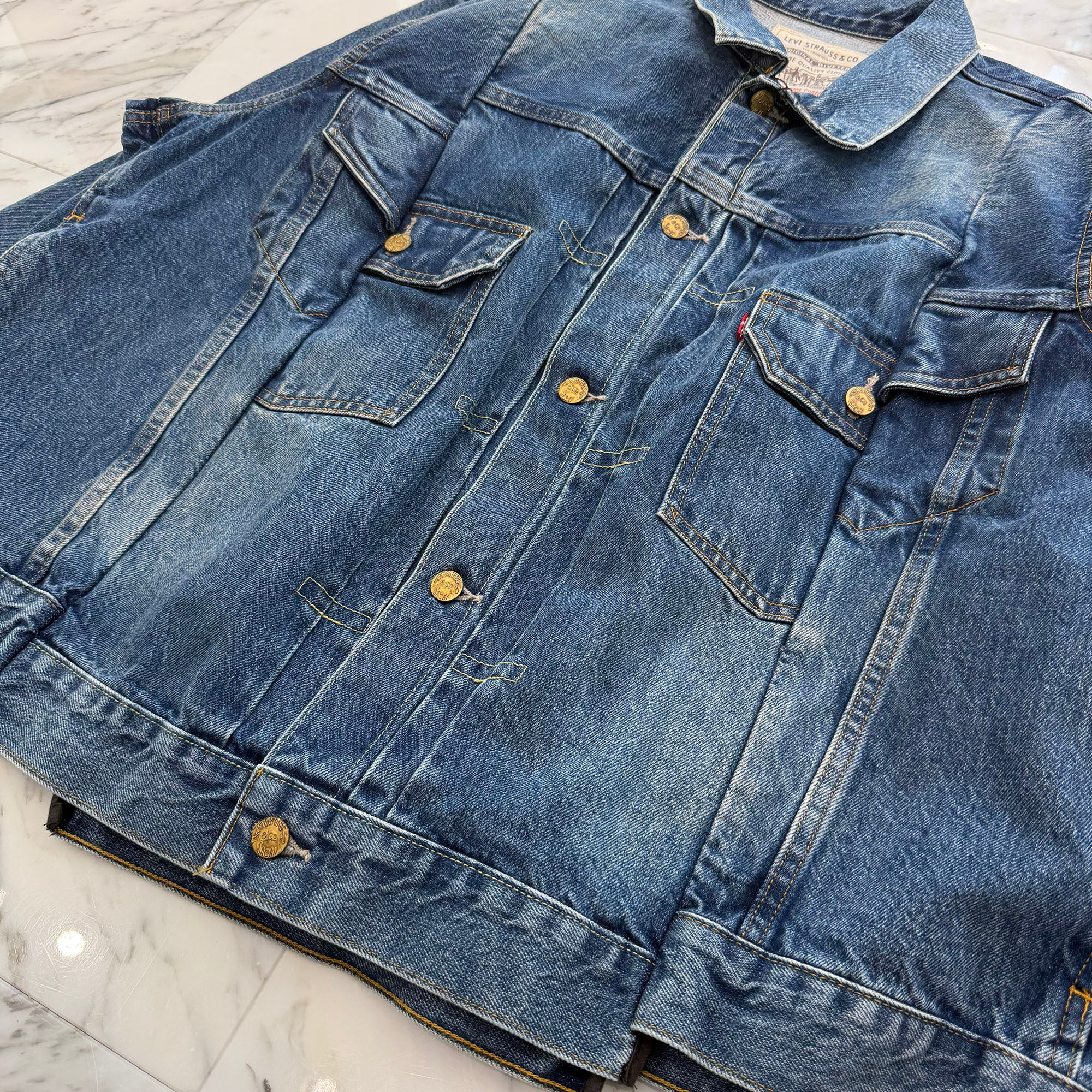 sacai × Levi's 2025SS Double Name Docking Denim Jacket 25-03708M Size XL サカイ×リーバイス ダブルネーム ドッキング デニムジャケット サイズXL