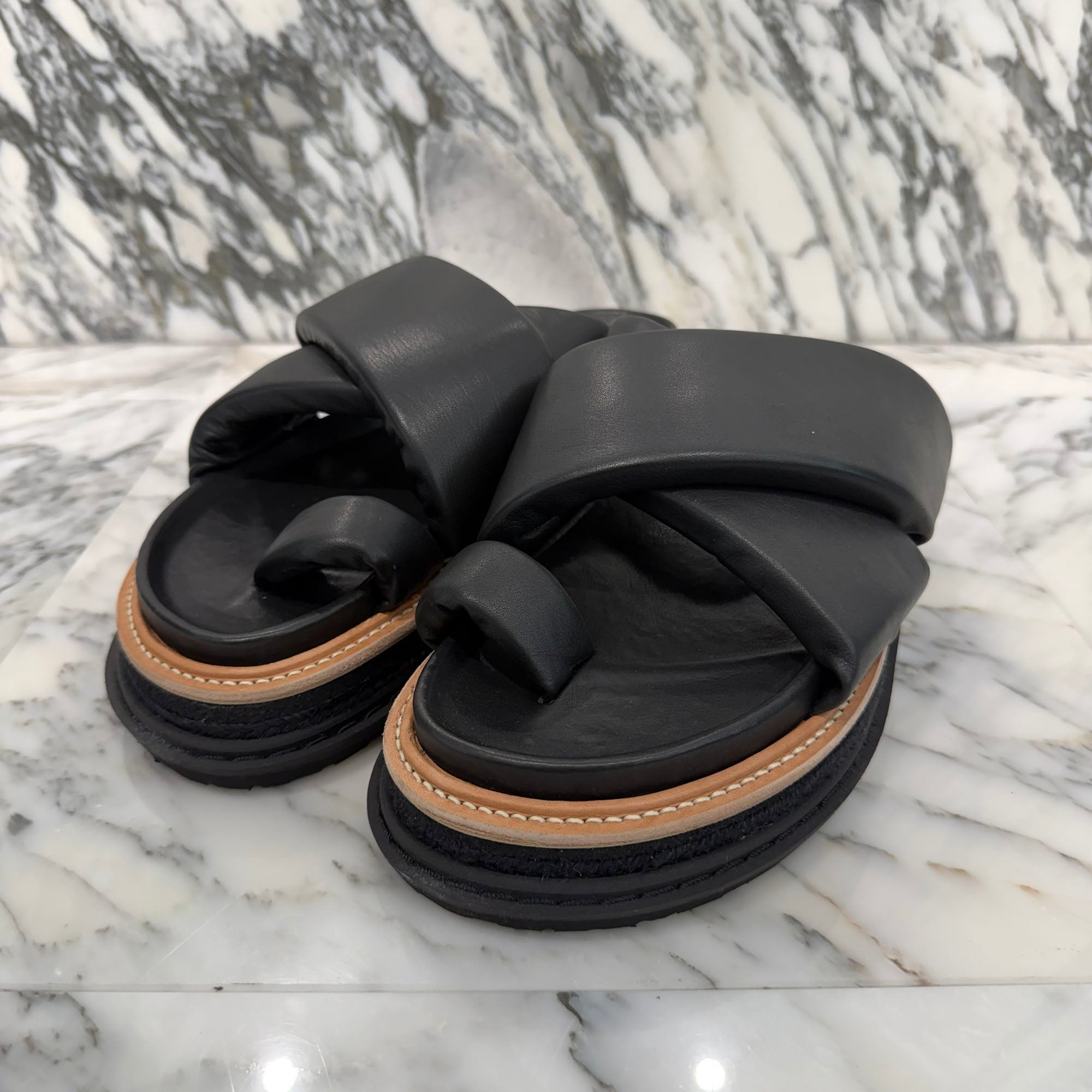 Sacai 2023SS Padded Leather Multiple Sole Sandals SCM-089 Size 44(約29cm) サカイ パデッドレザー マルチソールサンダル サイズ44(約29cm)