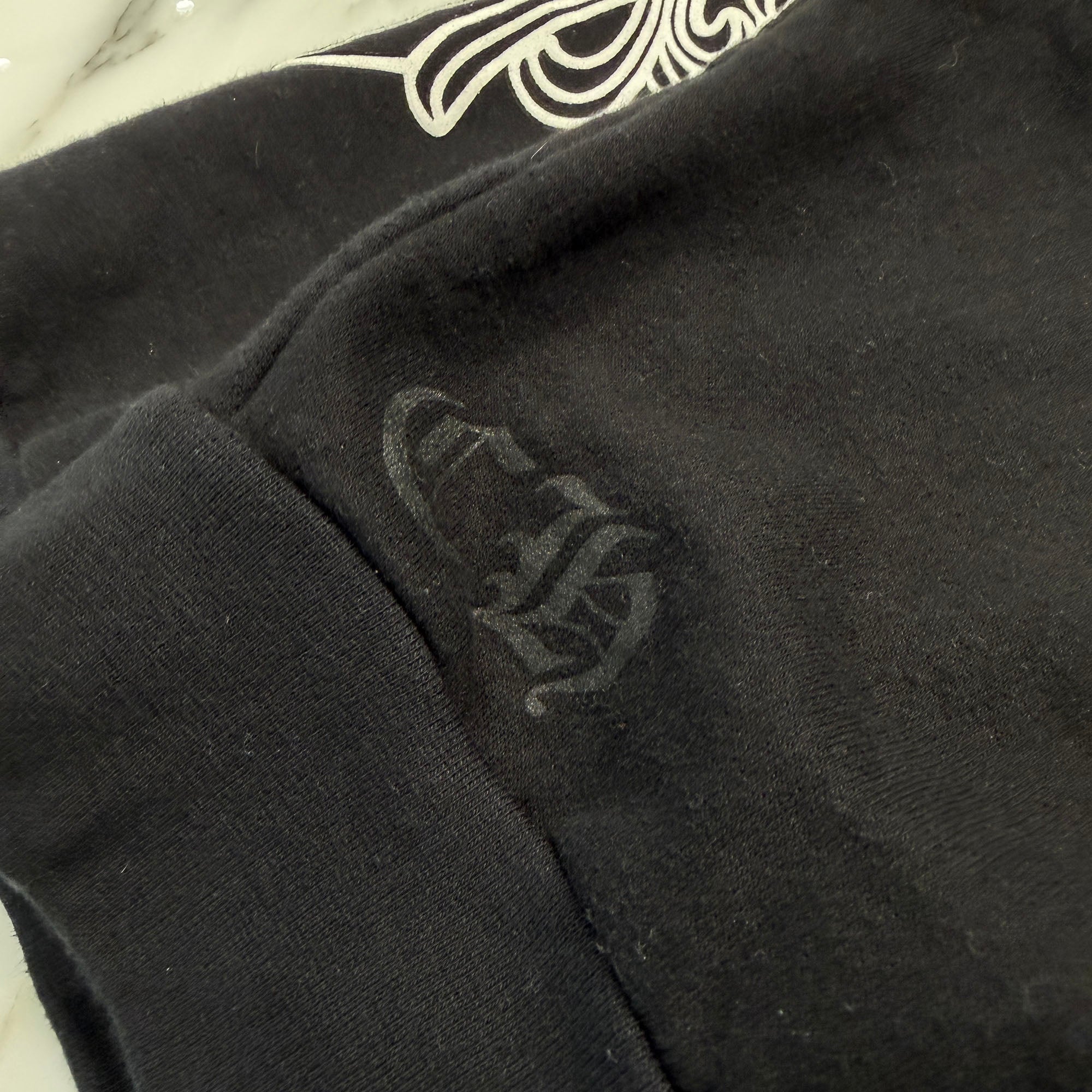 CHROME HEARTS Floral Cross Horseshoe Crewneck Sweat Shirts Size L クロムハーツ フローラルクロス ホースシュー クルーネック スウェットシャツ サイズL