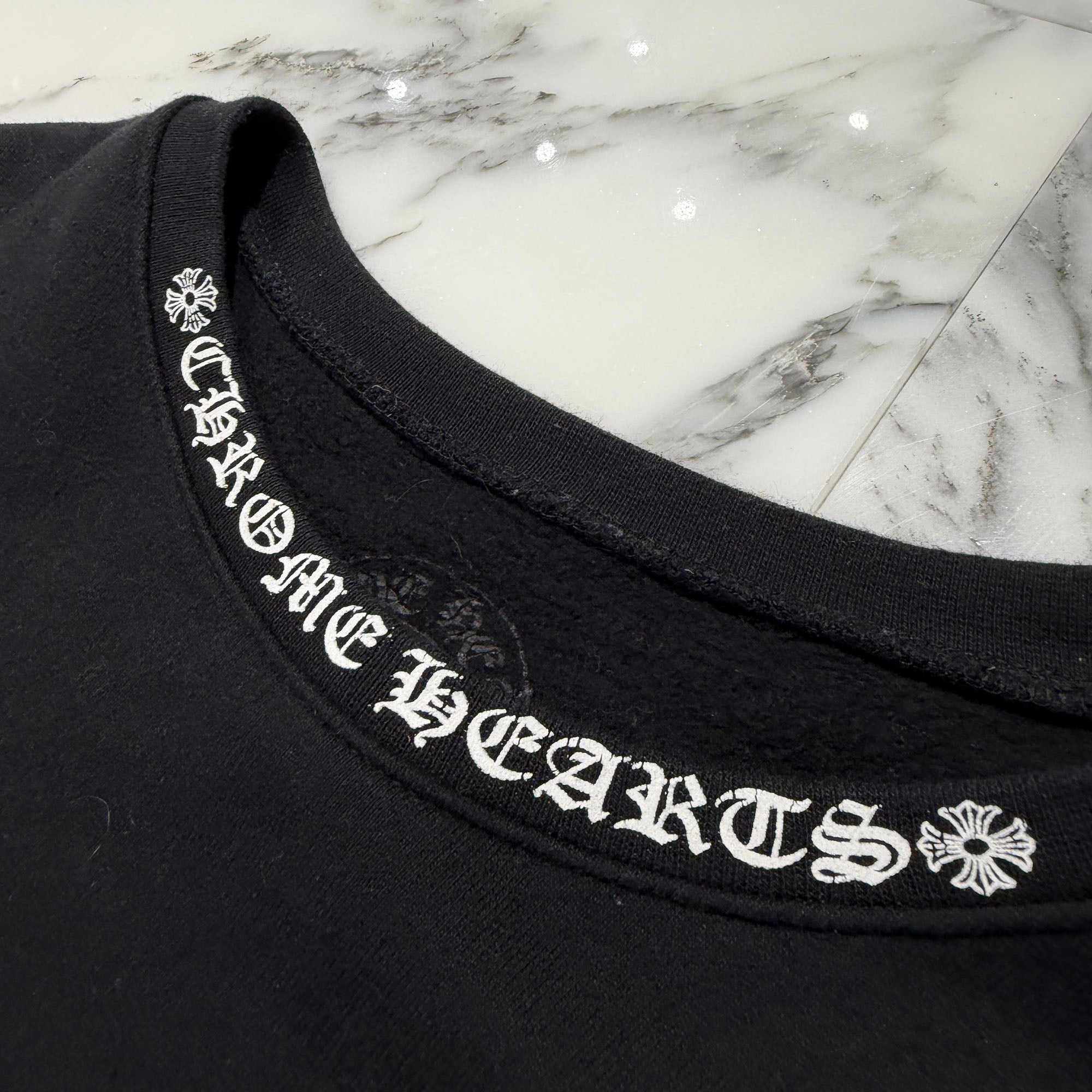 CHROME HEARTS Neck Logo Crewneck Sweatshirt Size L クロムハーツ ネックロゴクルーネックスウェットシャツ サイズL