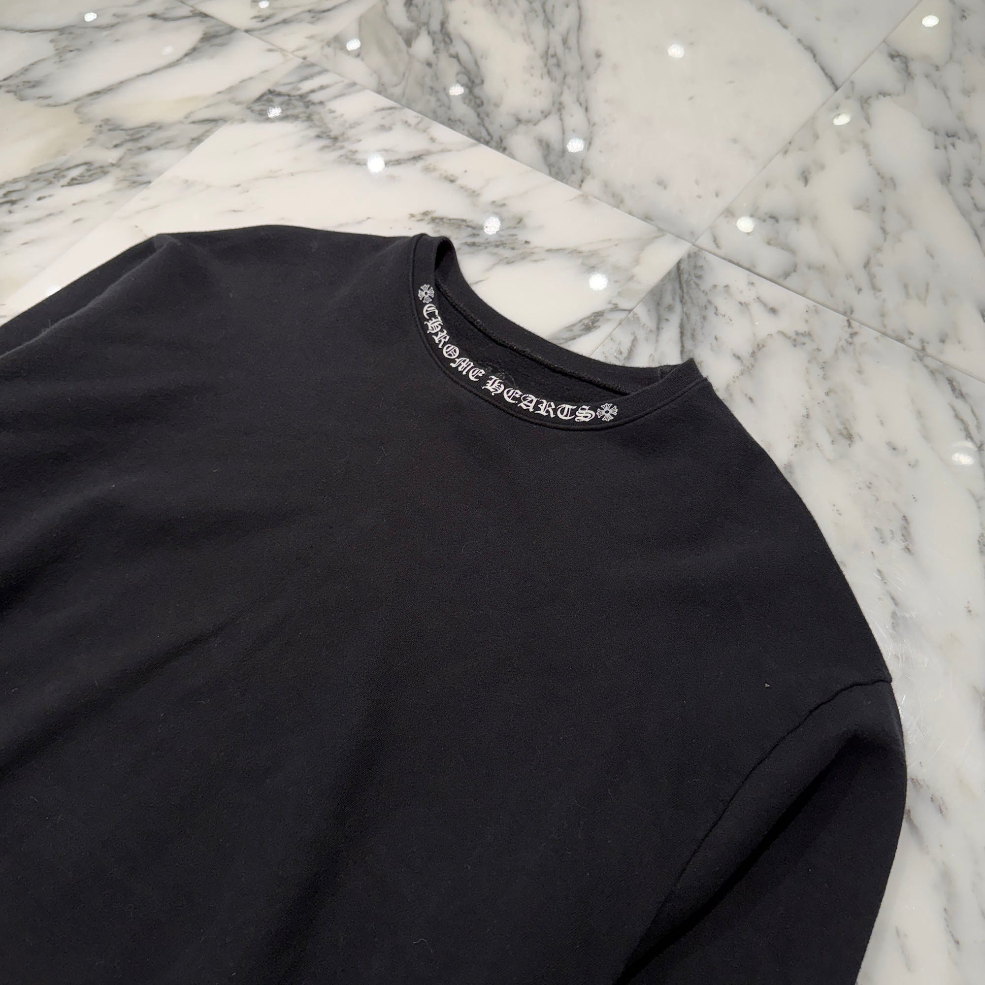 CHROME HEARTS Neck Logo Crewneck Sweatshirt Size L クロムハーツ ネックロゴクルーネックスウェットシャツ サイズL