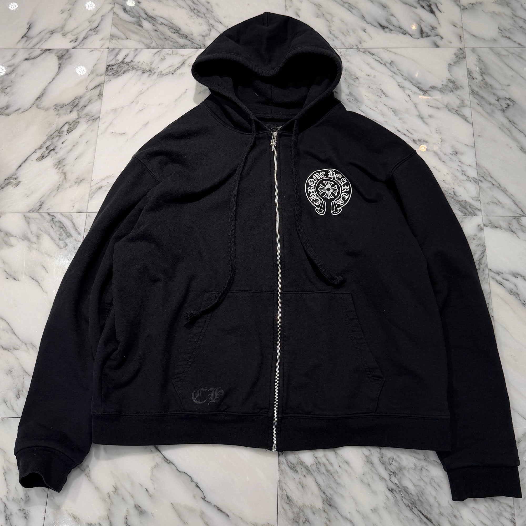 CHROME HEARTS Malibu Limited Floral Cross Horseshoe Zip Up Hoodie Size XL クロムハーツ マリブ限定 フローラルクロス ホースシュー ジップアップフーディ サイズXL