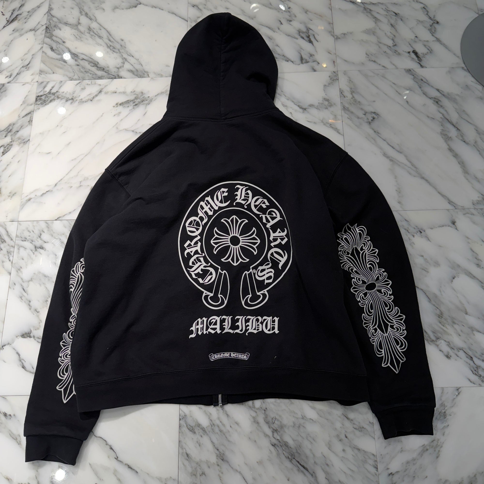CHROME HEARTS Malibu Limited Floral Cross Horseshoe Zip Up Hoodie Size XL クロムハーツ マリブ限定 フローラルクロス ホースシュー ジップアップフーディ サイズXL