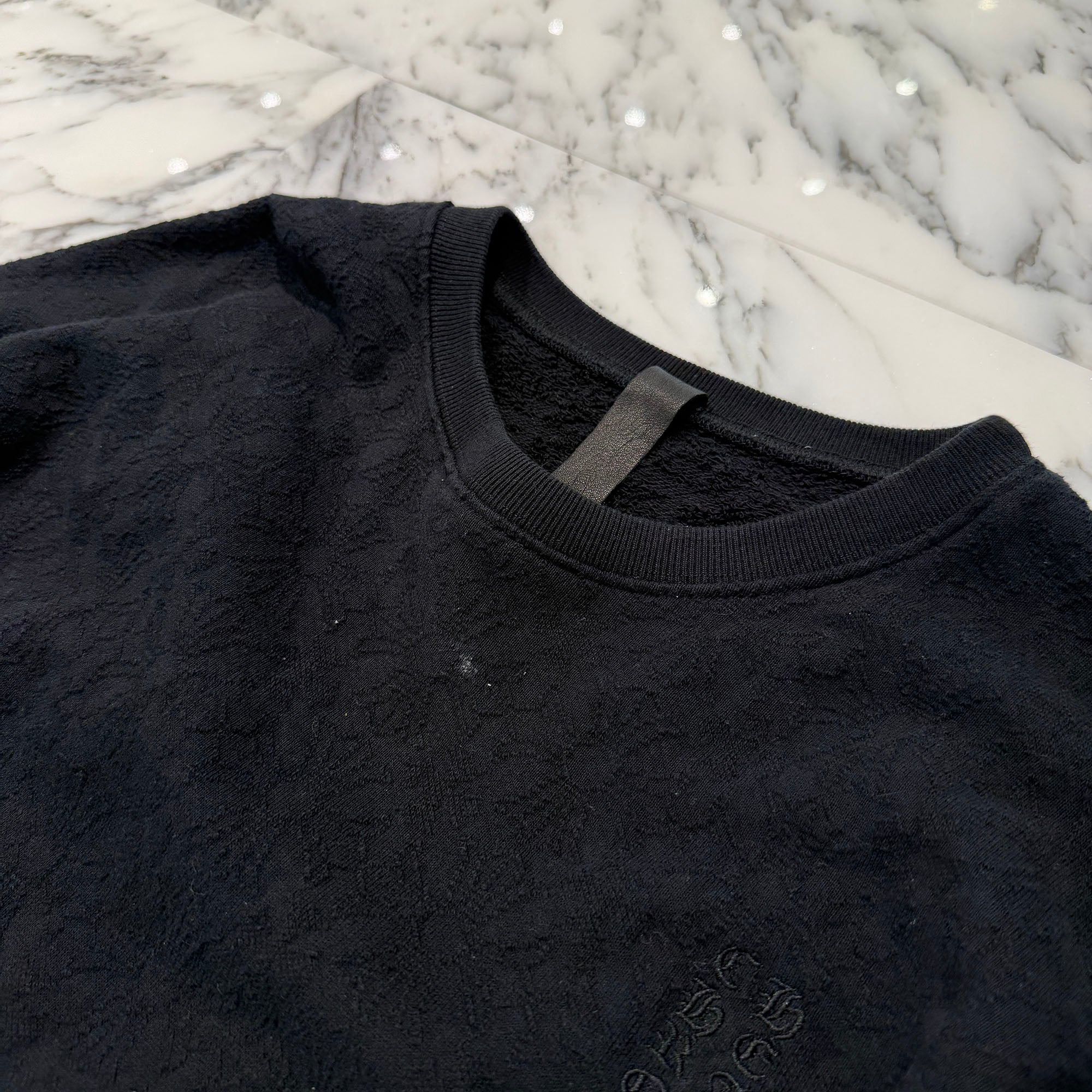 CHROME HEARTS Y NOT Vertical Logo Embroidery CH Plus Sweat Shirt Size XL クロムハーツ ワイノット ヴァーティカルロゴ刺繍 CHプラス総柄 スウェットシャツ Tシャツ サイズXL
