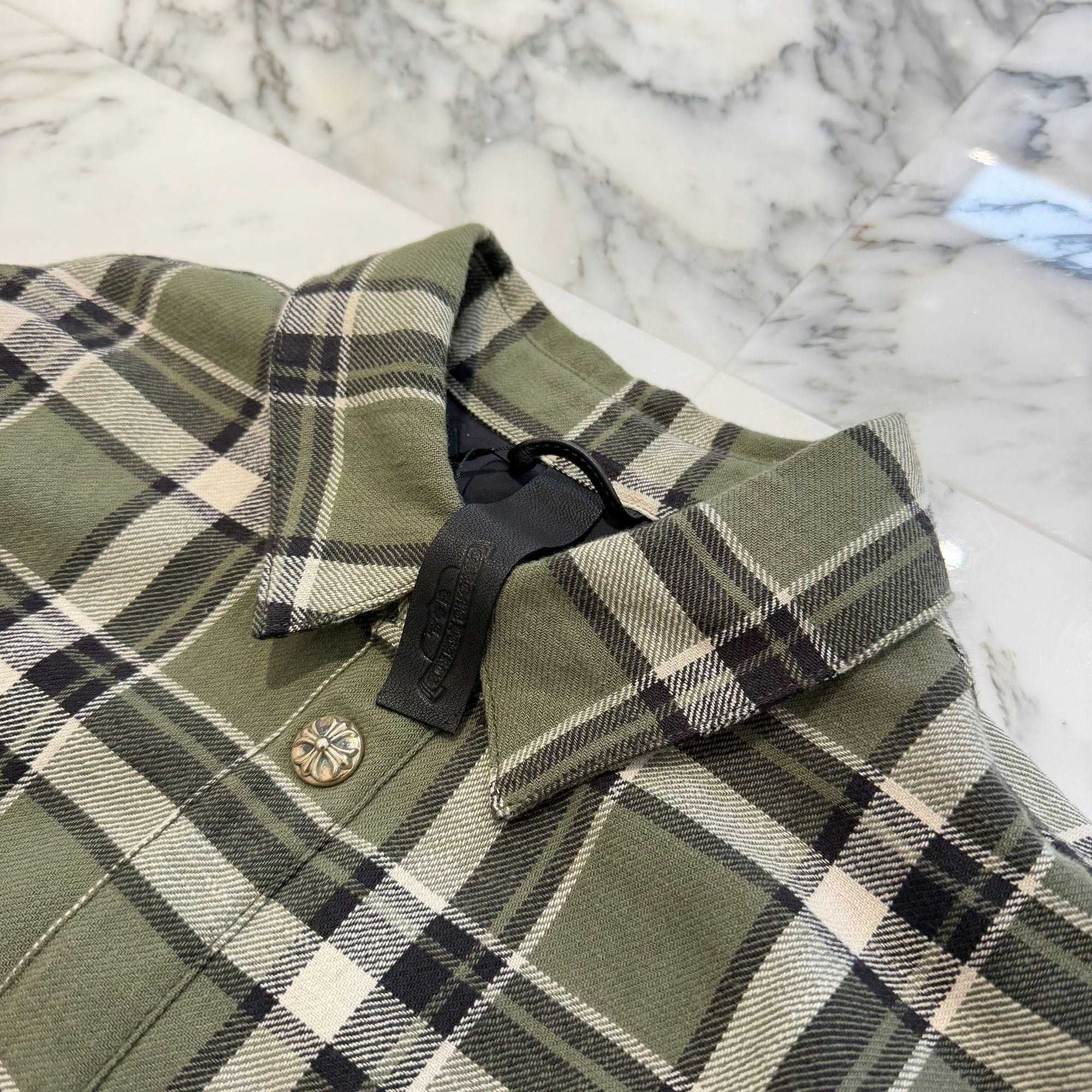 CHROME HEARTS Y NOT WORK DOG Flannel Check Shirt Jacket Size XL クロムハーツ ワイノット ワークドッグ フランネル チェック シャツジャケット サイズXL