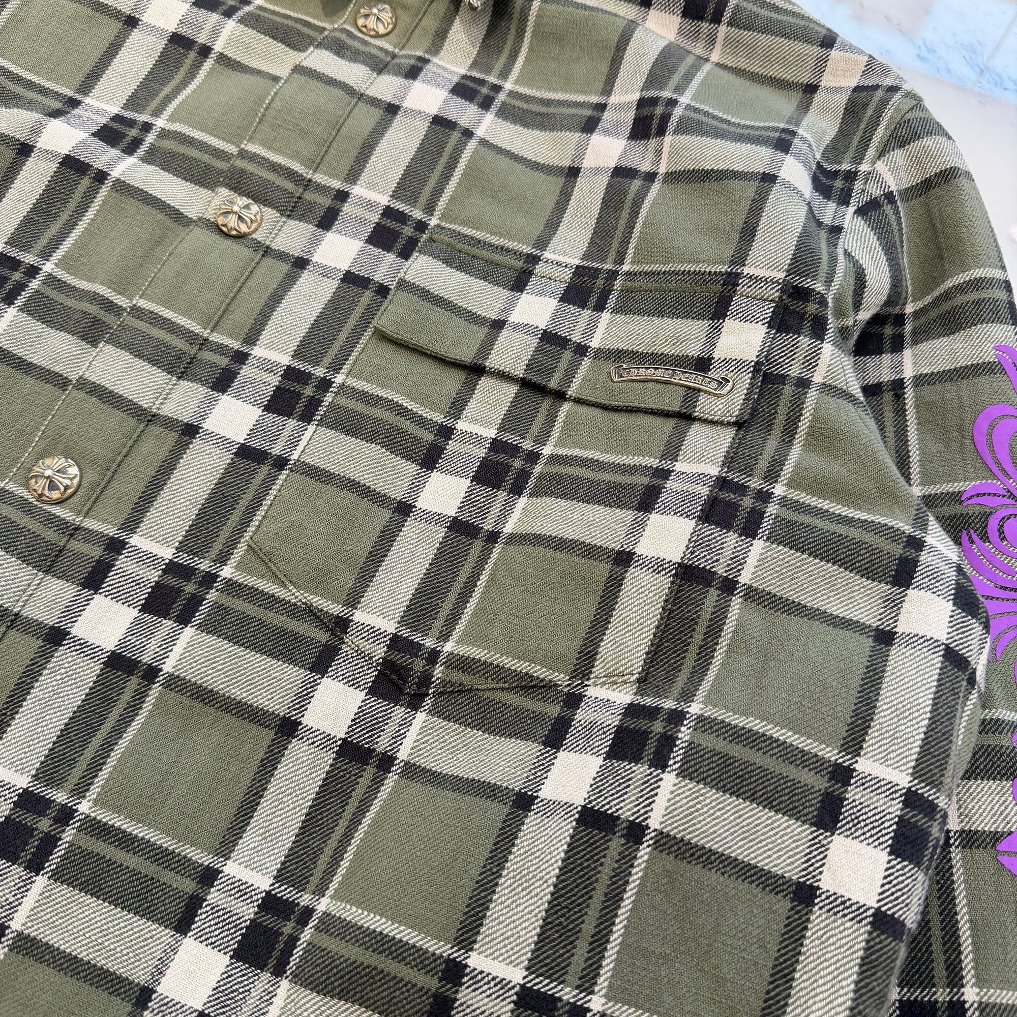 CHROME HEARTS Y NOT WORK DOG Flannel Check Shirt Jacket Size XL クロムハーツ ワイノット ワークドッグ フランネル チェック シャツジャケット サイズXL
