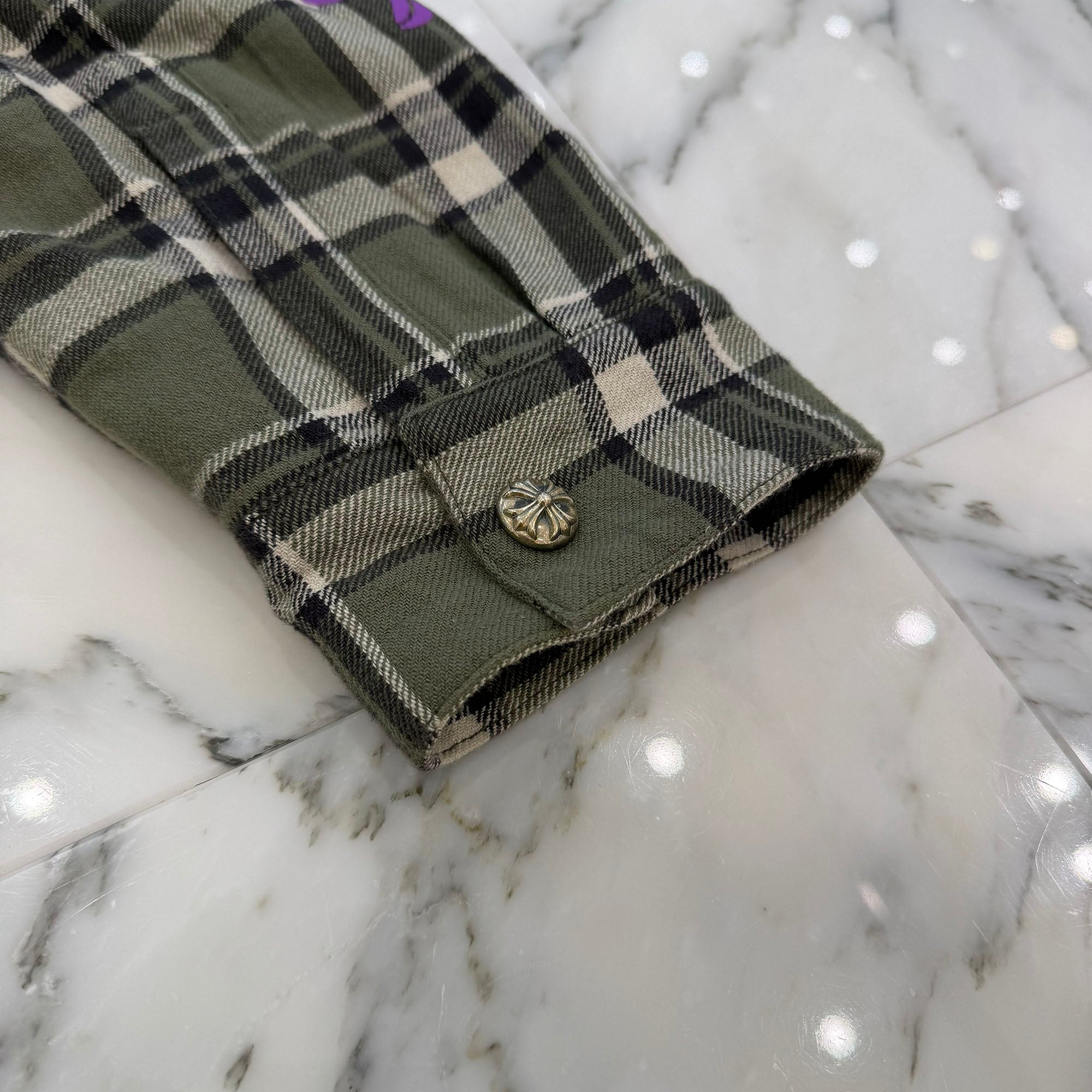 CHROME HEARTS Y NOT WORK DOG Flannel Check Shirt Jacket Size XL クロムハーツ ワイノット ワークドッグ フランネル チェック シャツジャケット サイズXL