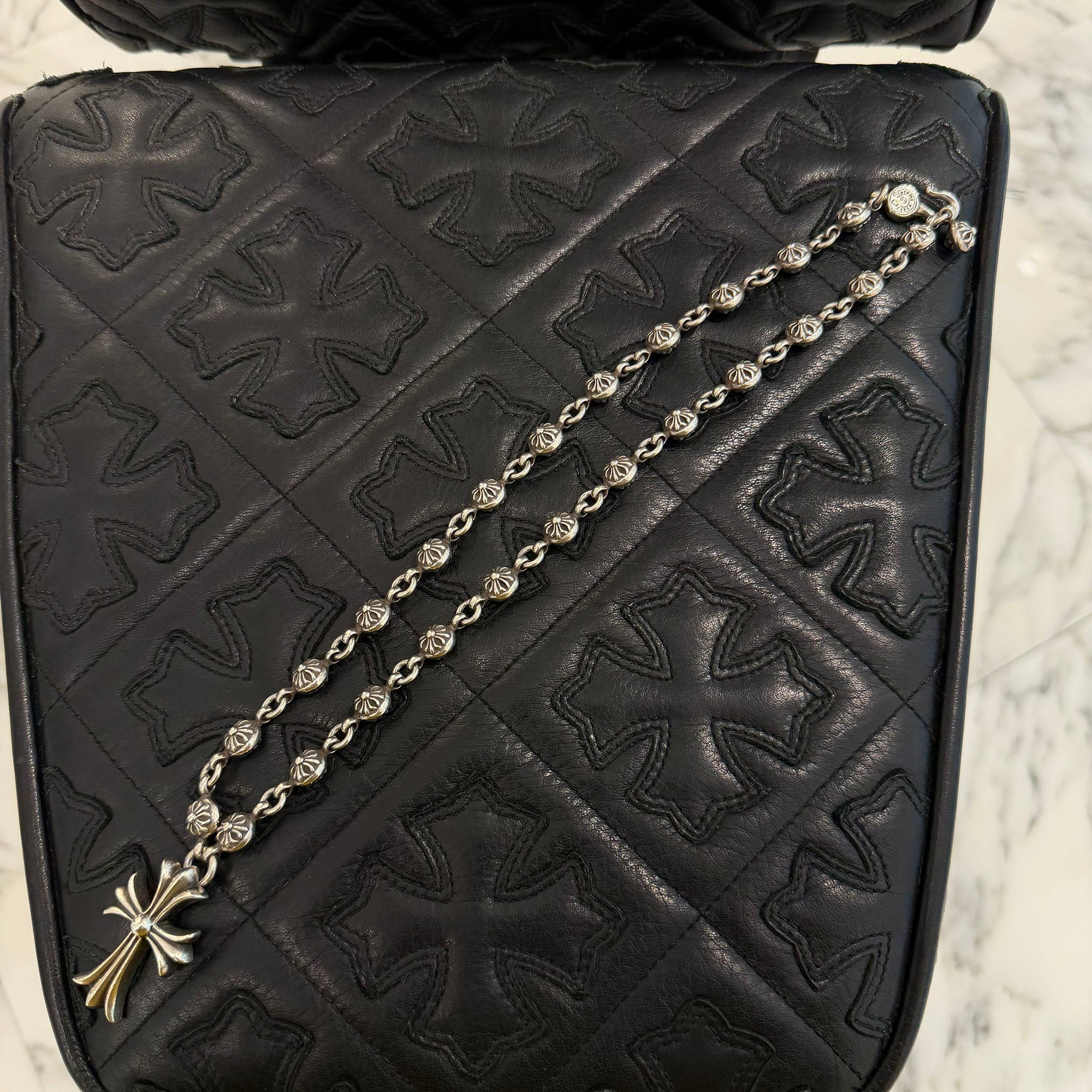 CHROME HEARTS CH Cross Pendant Small with Cross Ball Necklace クロムハーツ CHクロス ペンダント スモール ウィズ クロスボール ネックレス