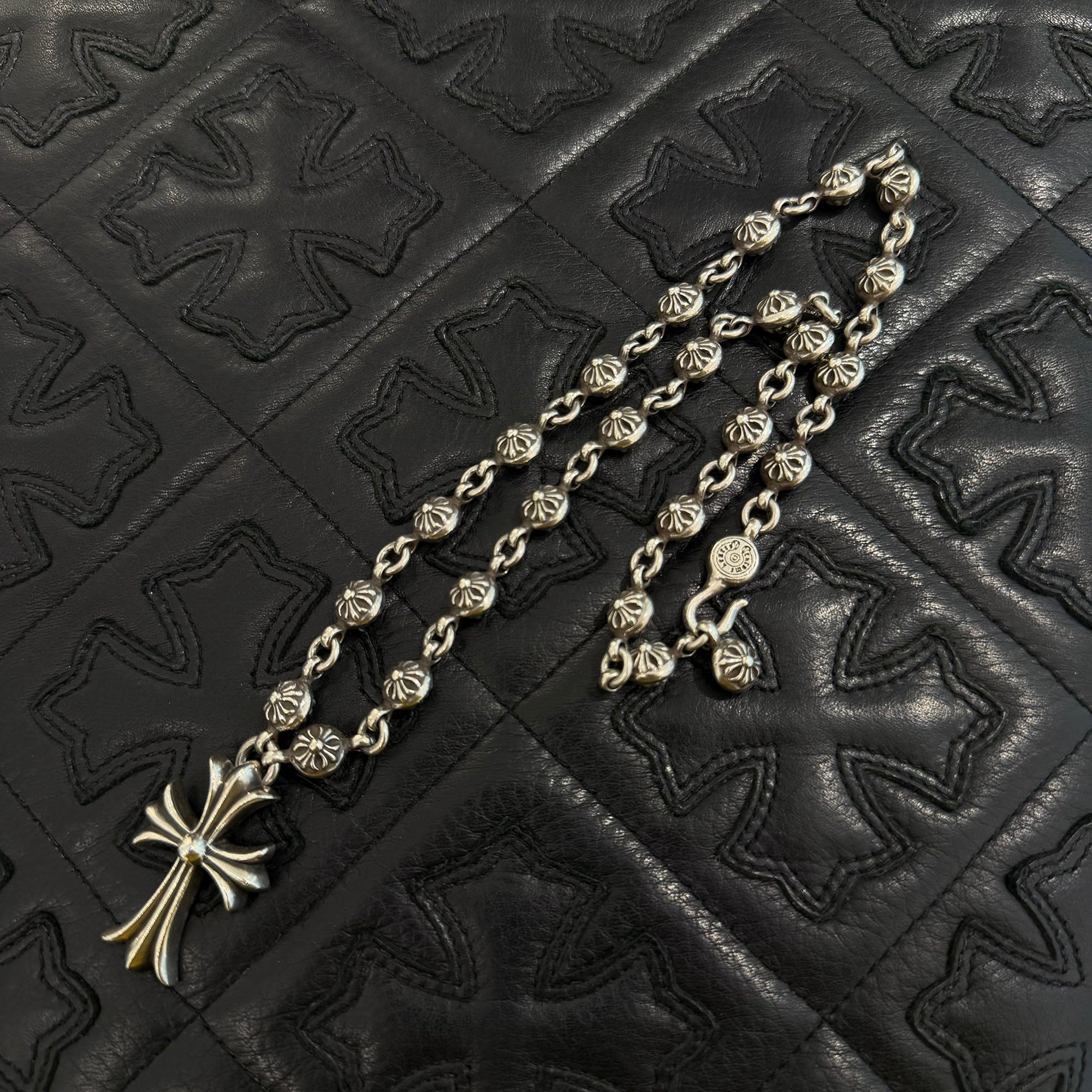 CHROME HEARTS CH Cross Pendant Small with Cross Ball Necklace クロムハーツ CHクロス ペンダント スモール ウィズ クロスボール ネックレス