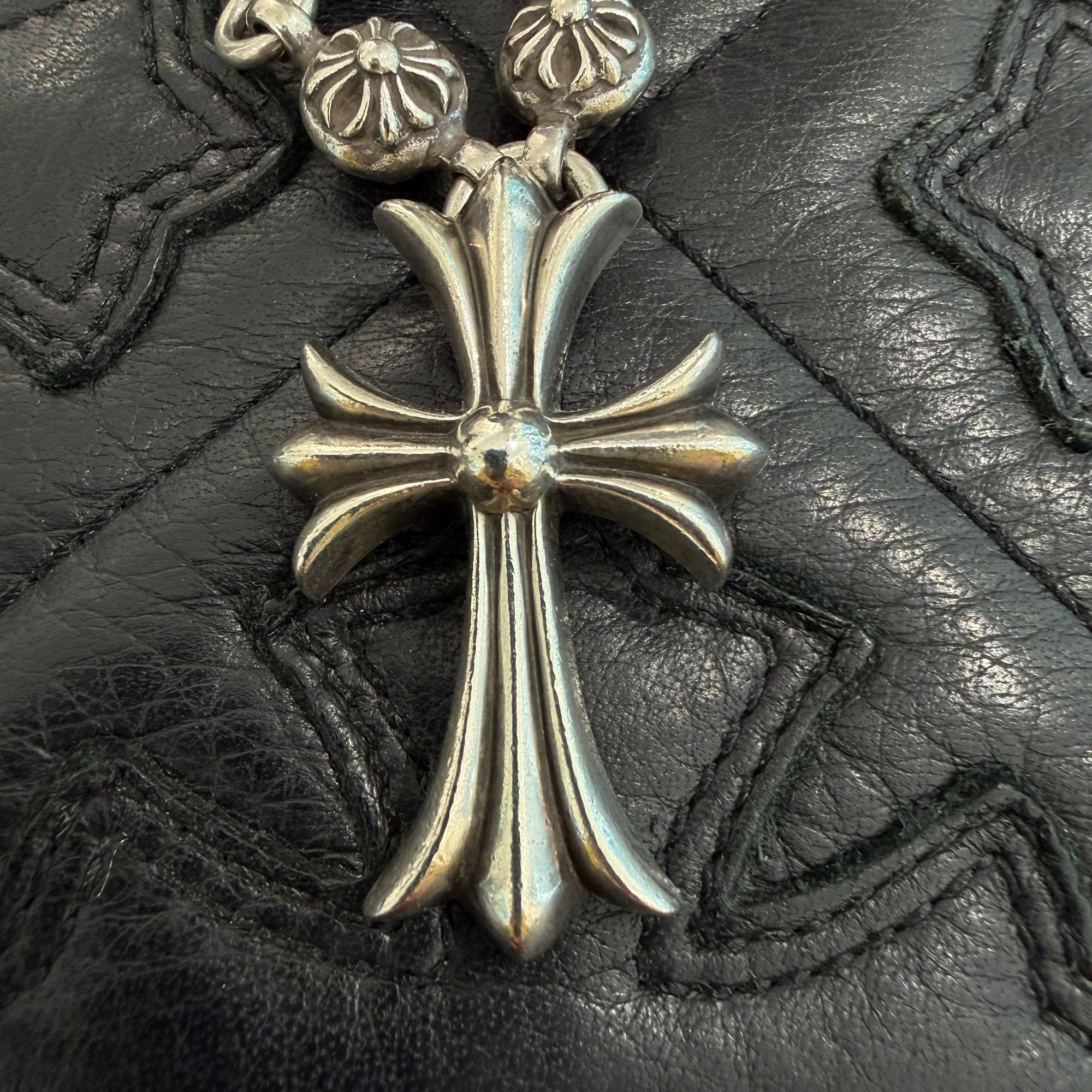 CHROME HEARTS CH Cross Pendant Small with Cross Ball Necklace クロムハーツ CHクロス ペンダント スモール ウィズ クロスボール ネックレス