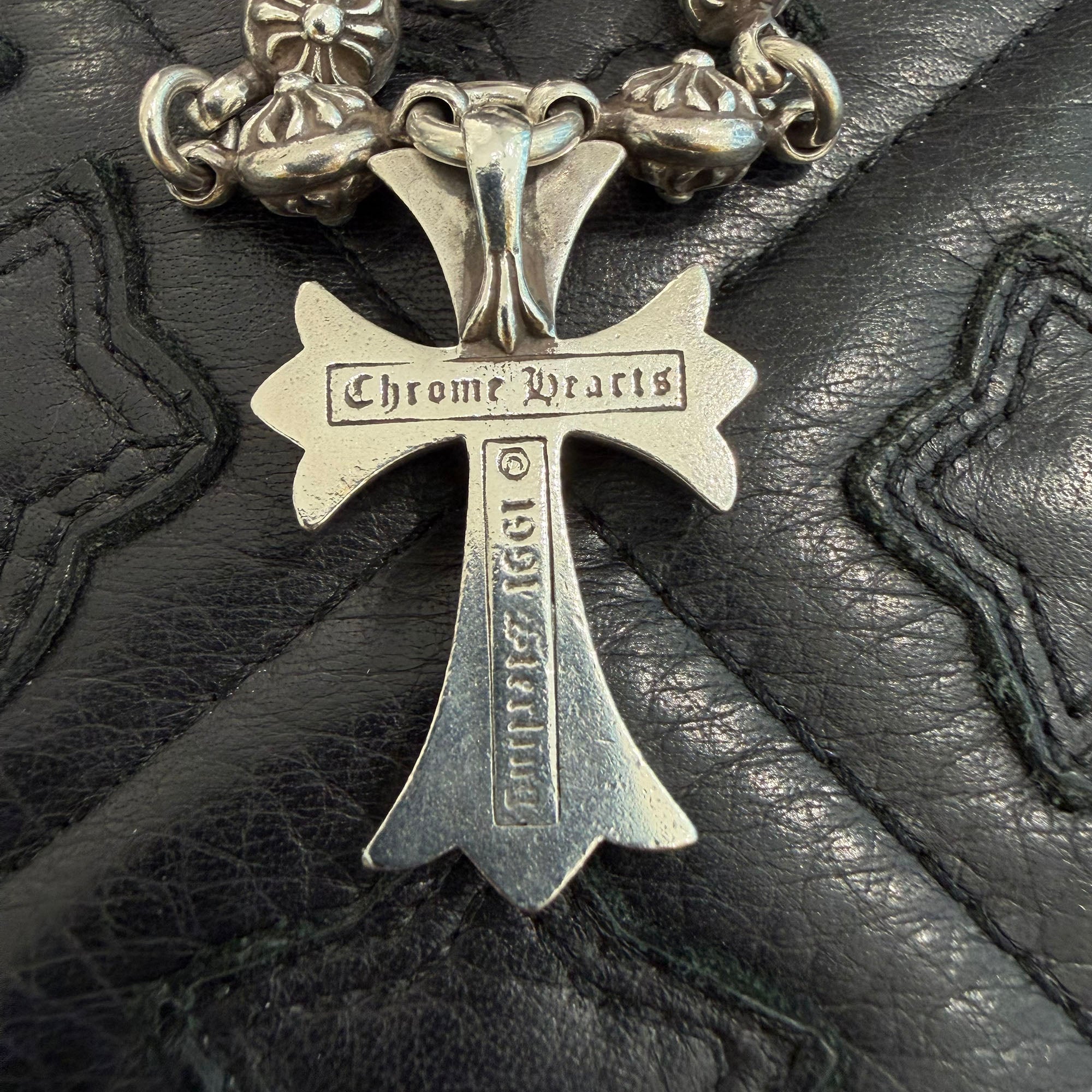 CHROME HEARTS CH Cross Pendant Small with Cross Ball Necklace クロムハーツ CHクロス ペンダント スモール ウィズ クロスボール ネックレス