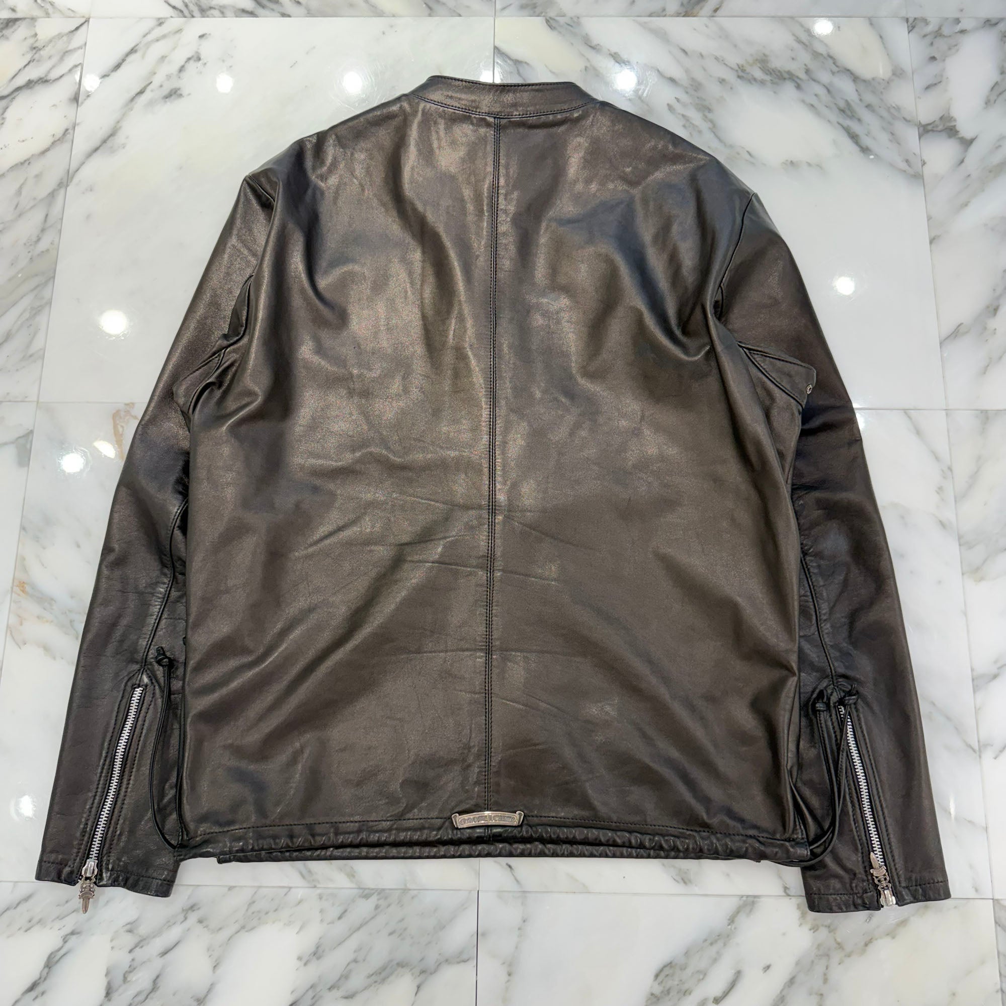 CHROME HEARTS EZ RIDER Half Zip Leather Jacket Size M クロムハーツ イージーライダー ハーフジップ レザージャケット サイズM