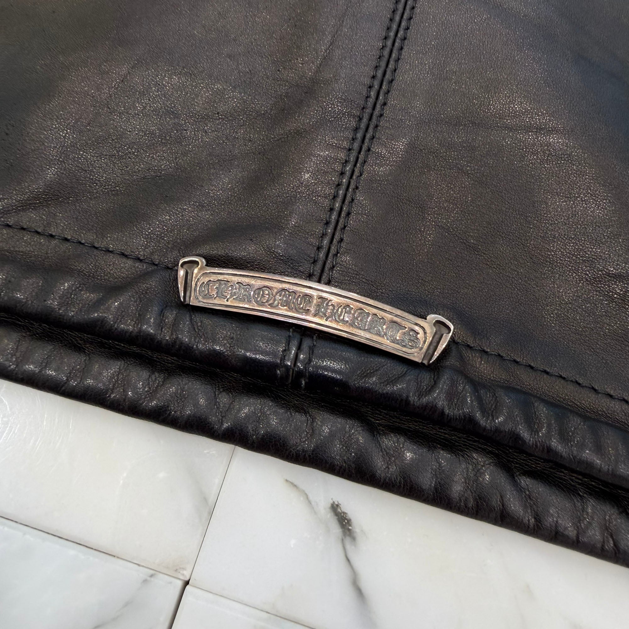 CHROME HEARTS EZ RIDER Half Zip Leather Jacket Size M クロムハーツ イージーライダー ハーフジップ レザージャケット サイズM