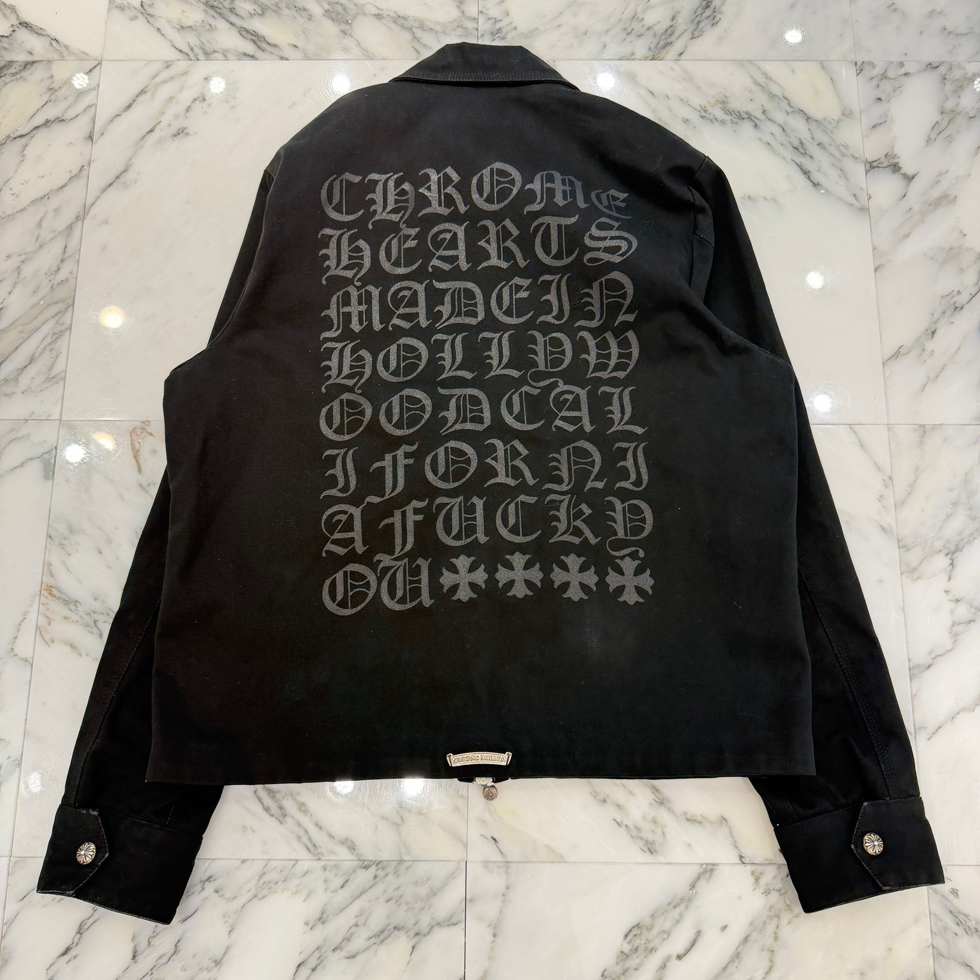 CHROME HEARTS Made In Hollywood CH Plus Eye Chart Denim Zip Up Jacket Size L クロムハーツ メイドインハリウッド CHプラス アイチャート デニムジップアップ ジャケット サイズL