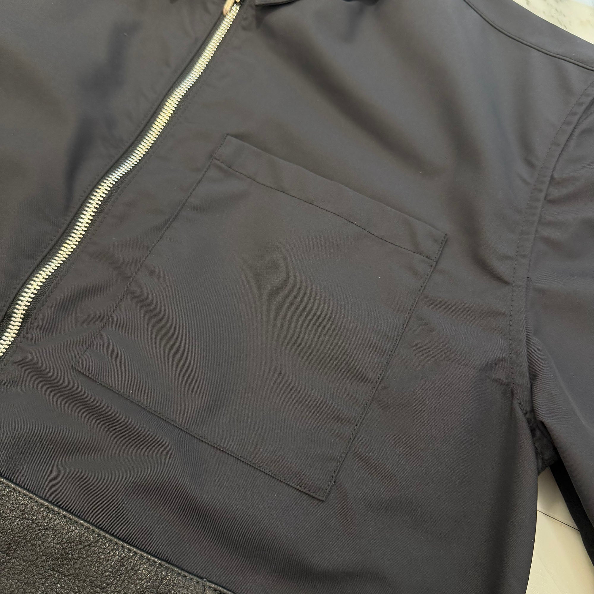 CHROME HEARTS Y NOT Carpenter Leather Pocket Nylon Zip Shirt Size M クロムハーツ ワイノット カーペンター レザーポケット ナイロンジップシャツ サイズM