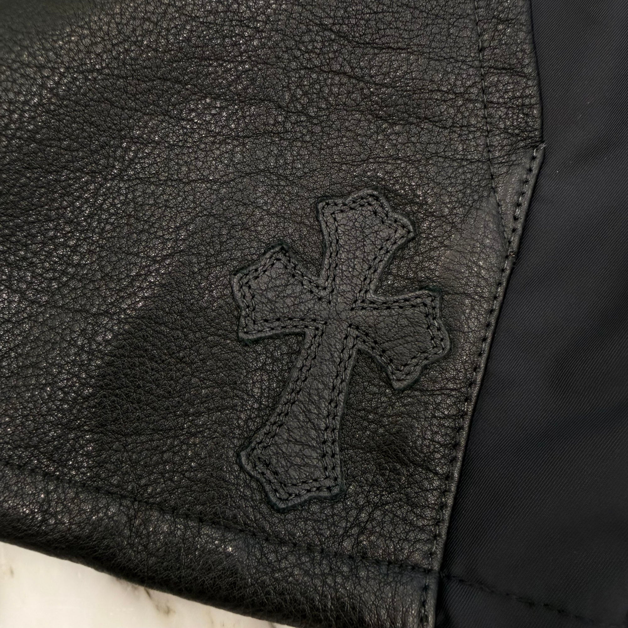 CHROME HEARTS Y NOT Carpenter Leather Pocket Nylon Zip Shirt Size M クロムハーツ ワイノット カーペンター レザーポケット ナイロンジップシャツ サイズM