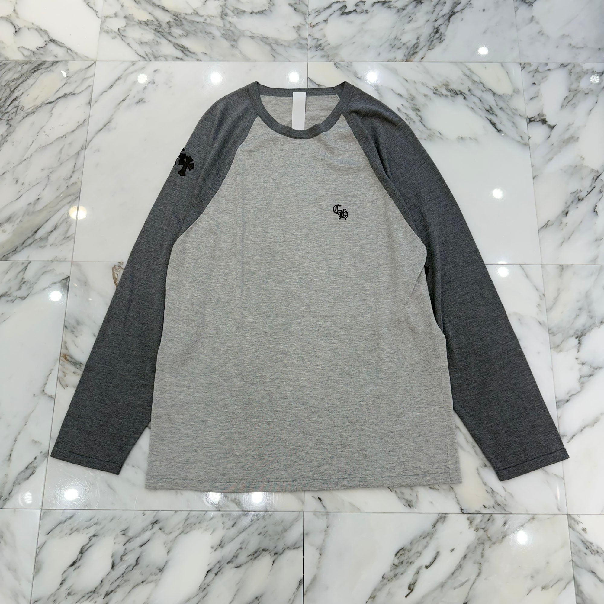 CHROME HEARTS 2026SS 3 Cross Patch CH Logo Embroidery Raglan Long Sleeve Tee Size XL クロムハーツ 3クロスパッチ CHロゴ刺繍 ラグラン ロングスリーブTシャツ サイズXL