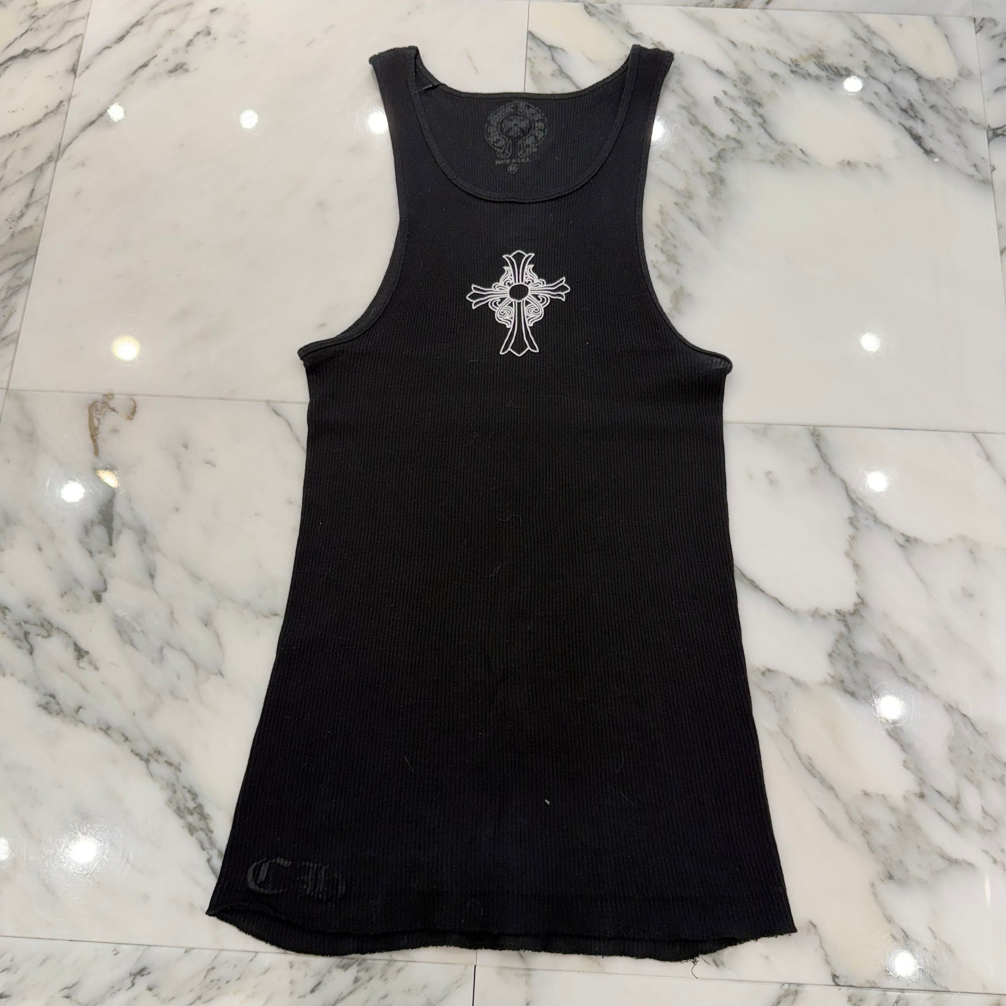 CHROME HEARTS Hairy Cross Rib Tank Top Size M クロムハーツ ヘイリークロス リブ タンクトップ サイズM